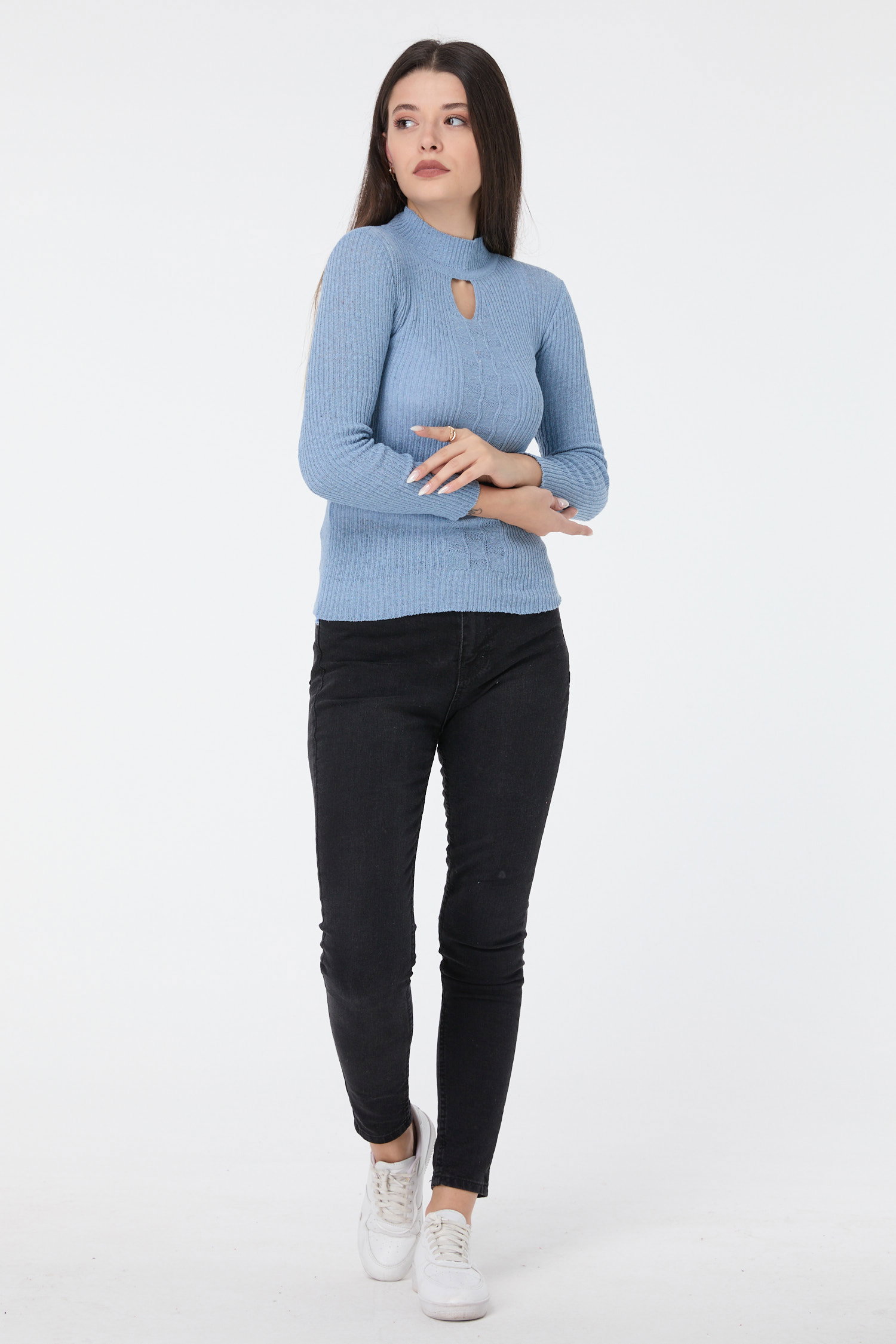 23541-BEBE-MAVI Triko Kazak - 2
