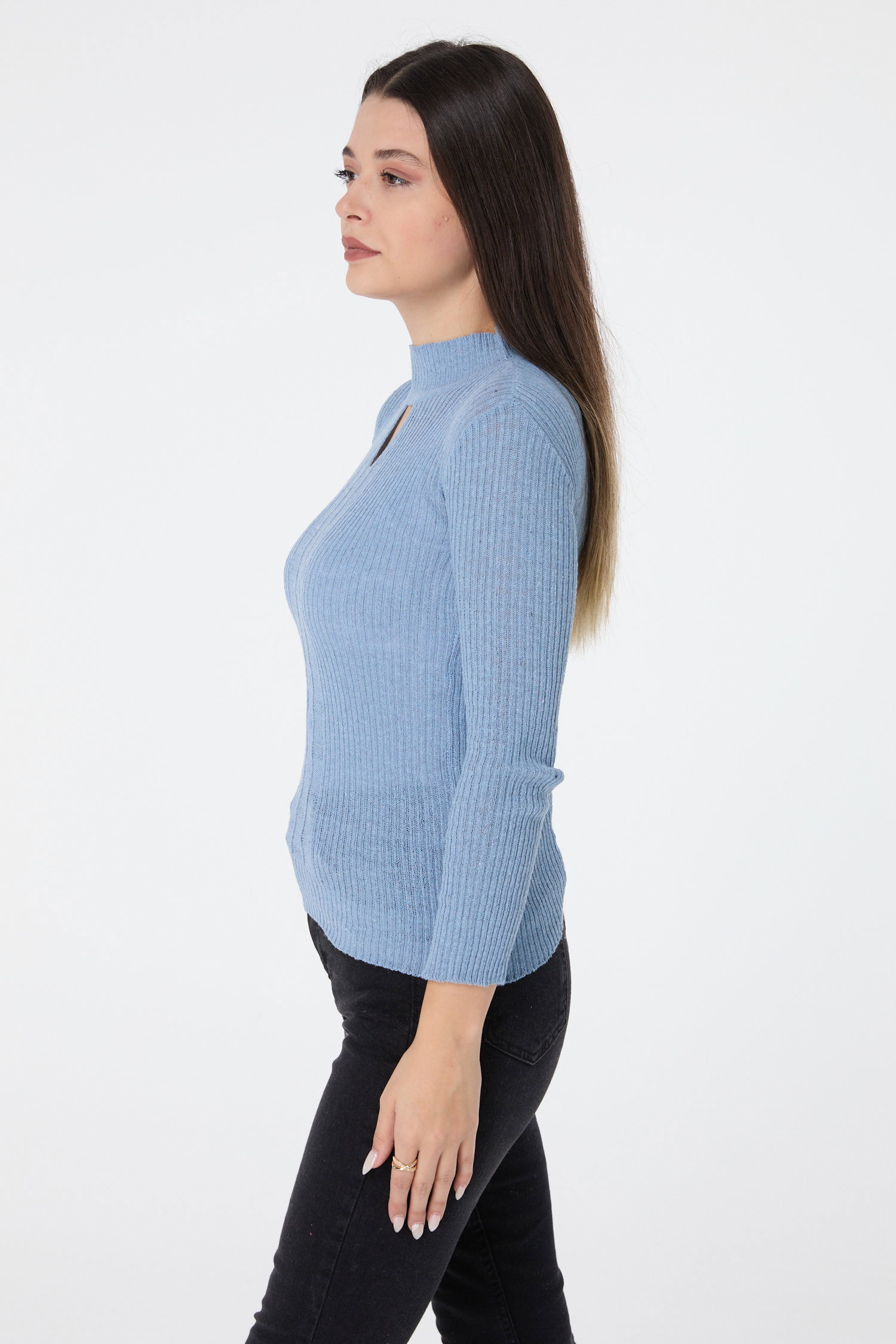 23541-BEBE-MAVI Triko Kazak - 3