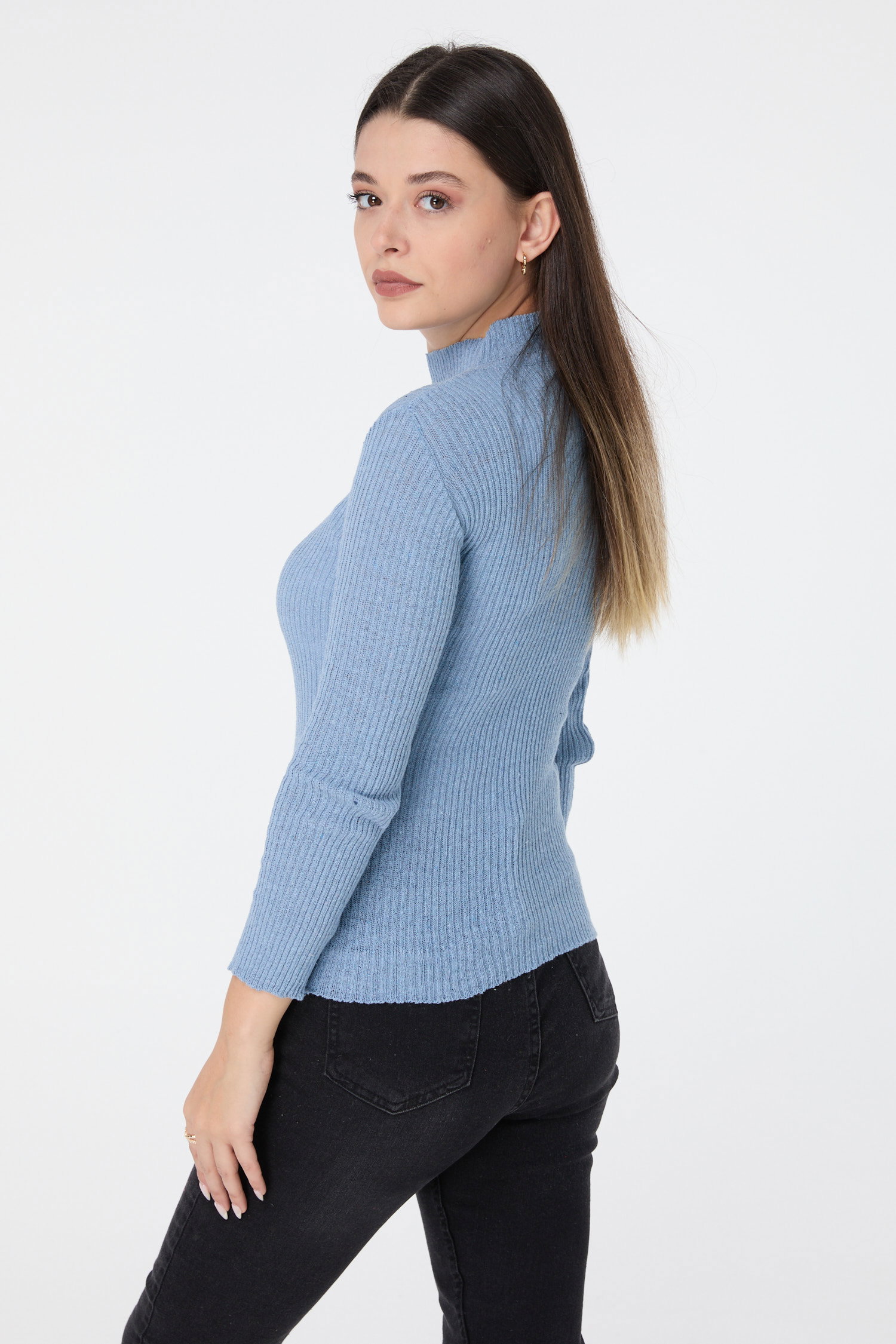 23541-BEBE-MAVI Triko Kazak - 4