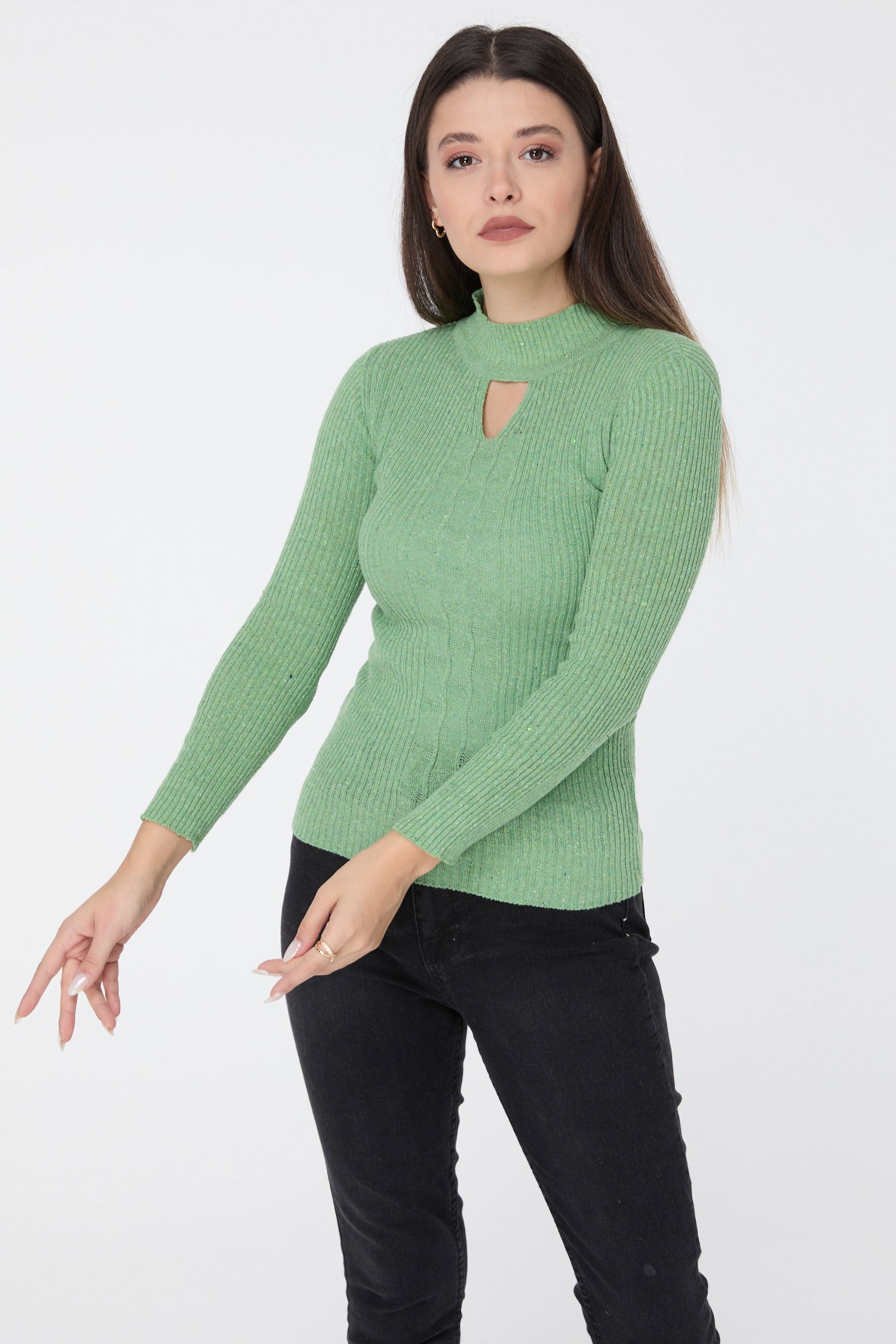 23541-YESIL Triko Kazak - 2
