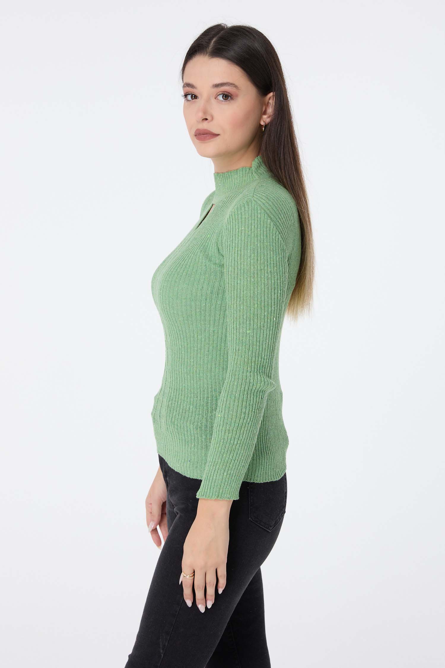 23541-YESIL Triko Kazak - 3