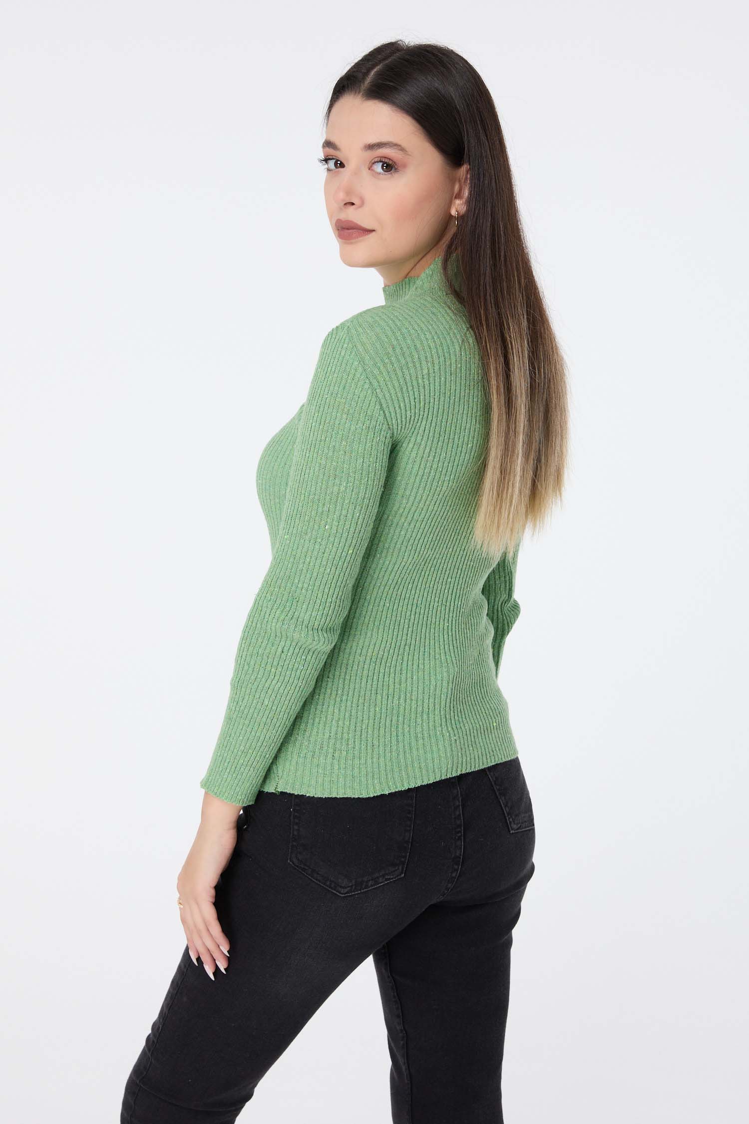 23541-YESIL Triko Kazak - 4