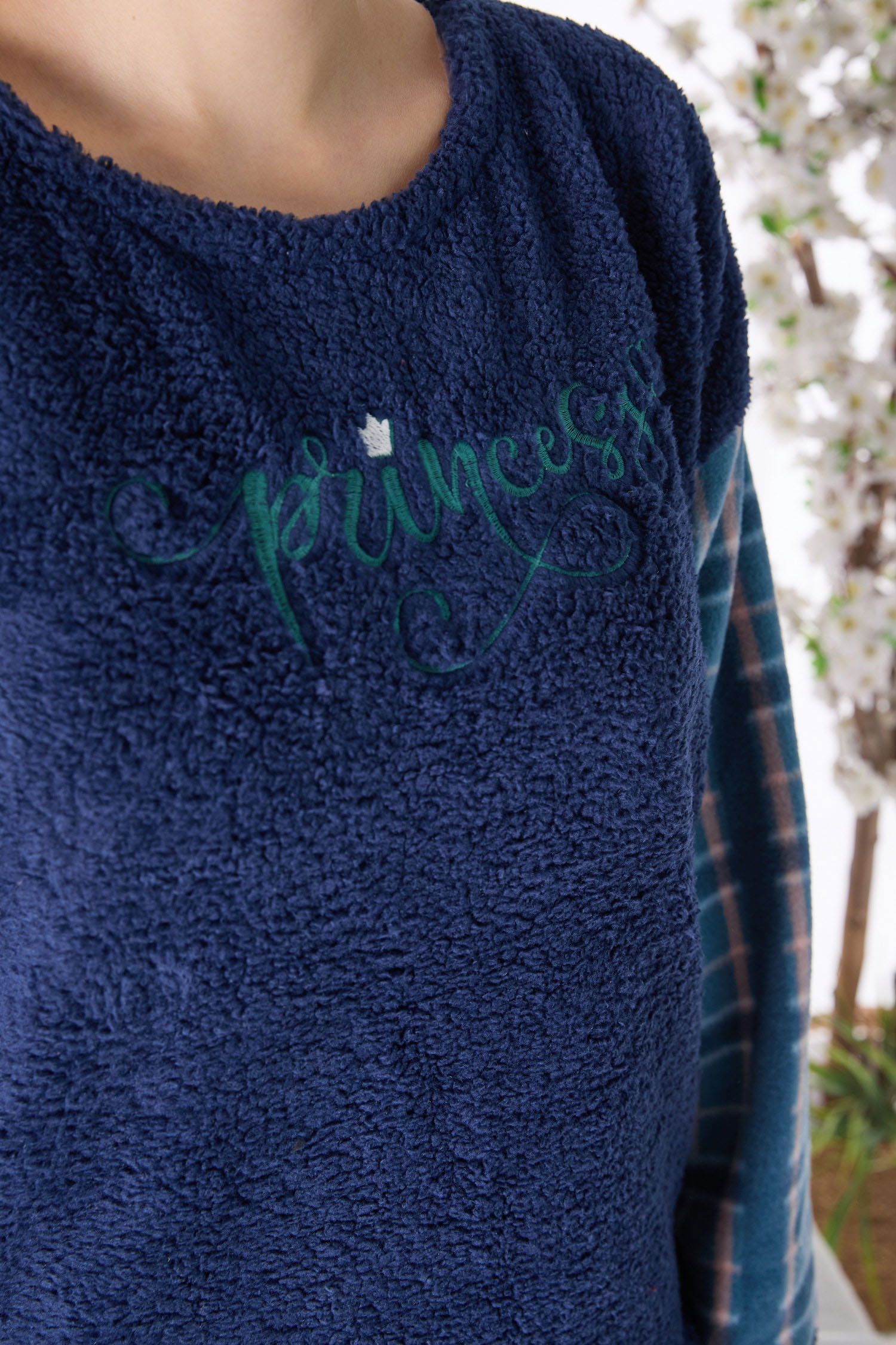 23551-LACIVERT Peluş Pijama Takımı - 6