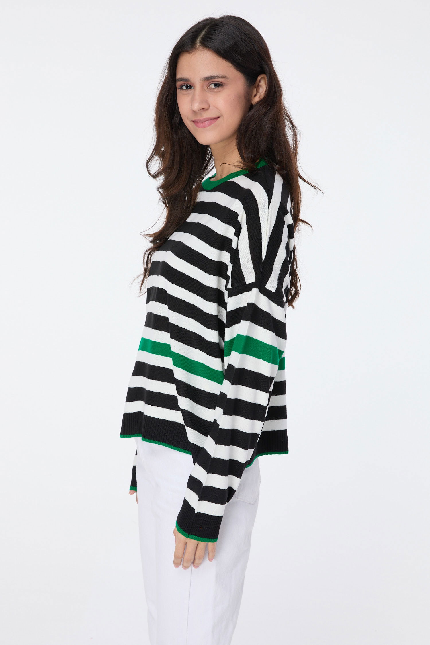 23560-YESIL Triko Kazak - 3