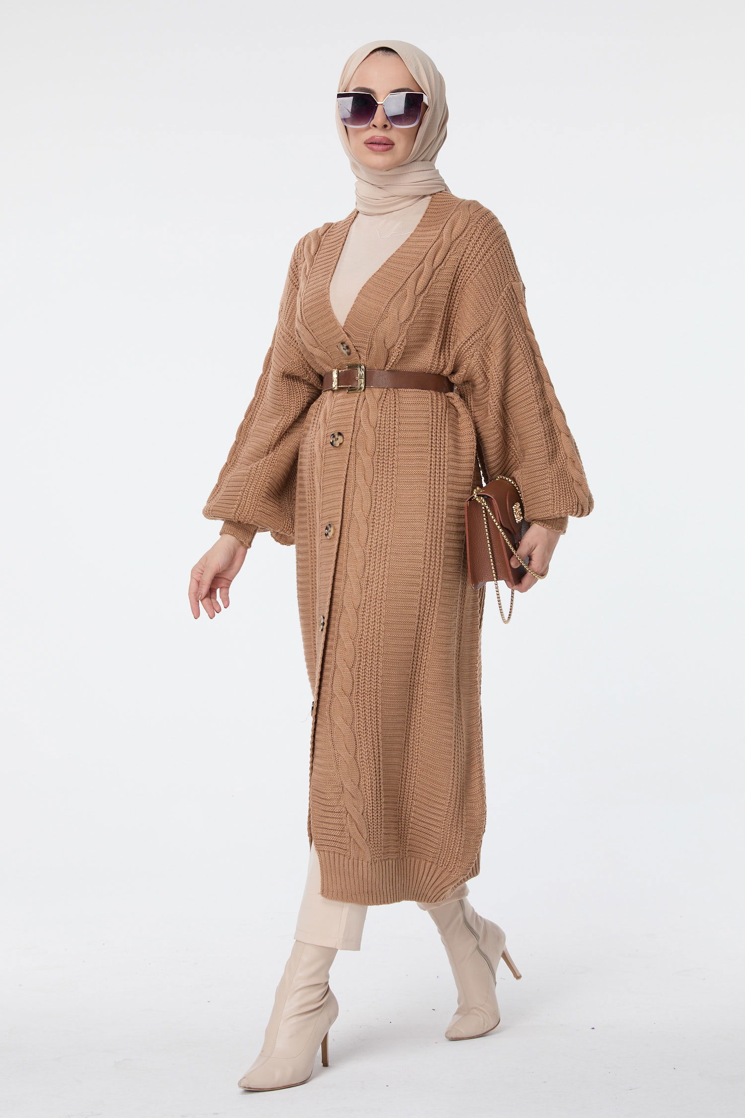 23593-TABA Triko Hırka - 2