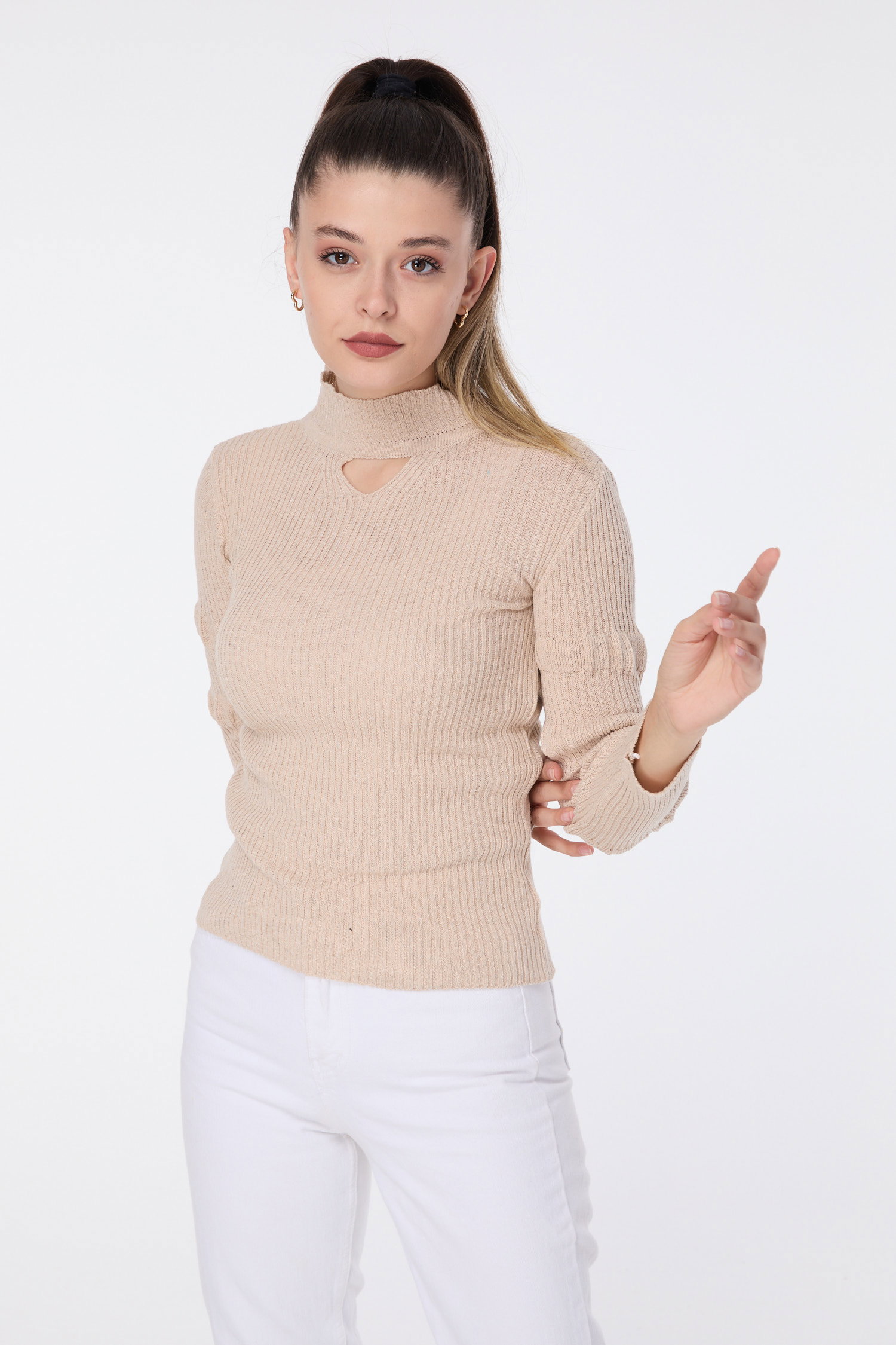 23597-BEJ Triko Kazak - 1