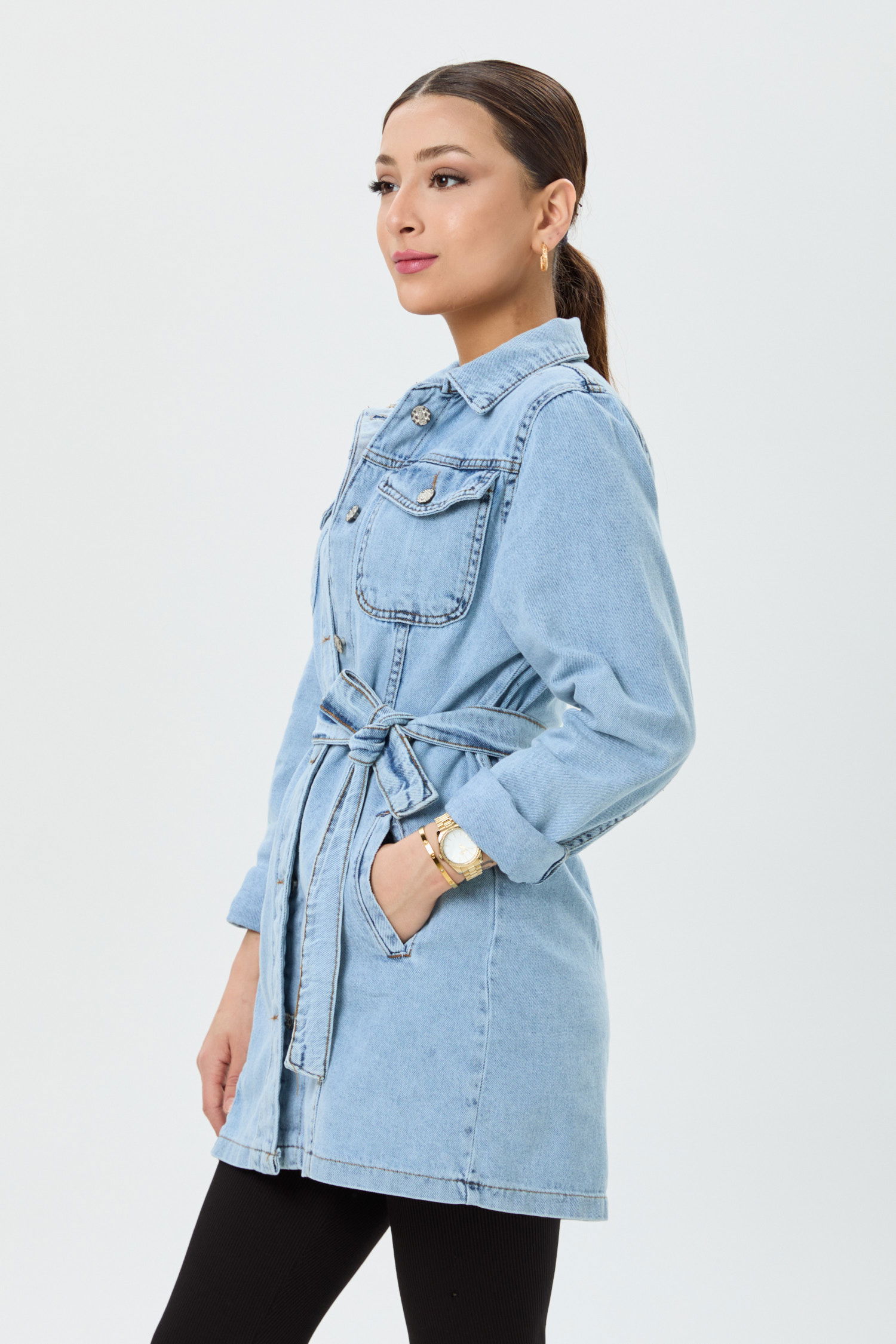 Kot Ceket Buz Mavi - 23625 - 3