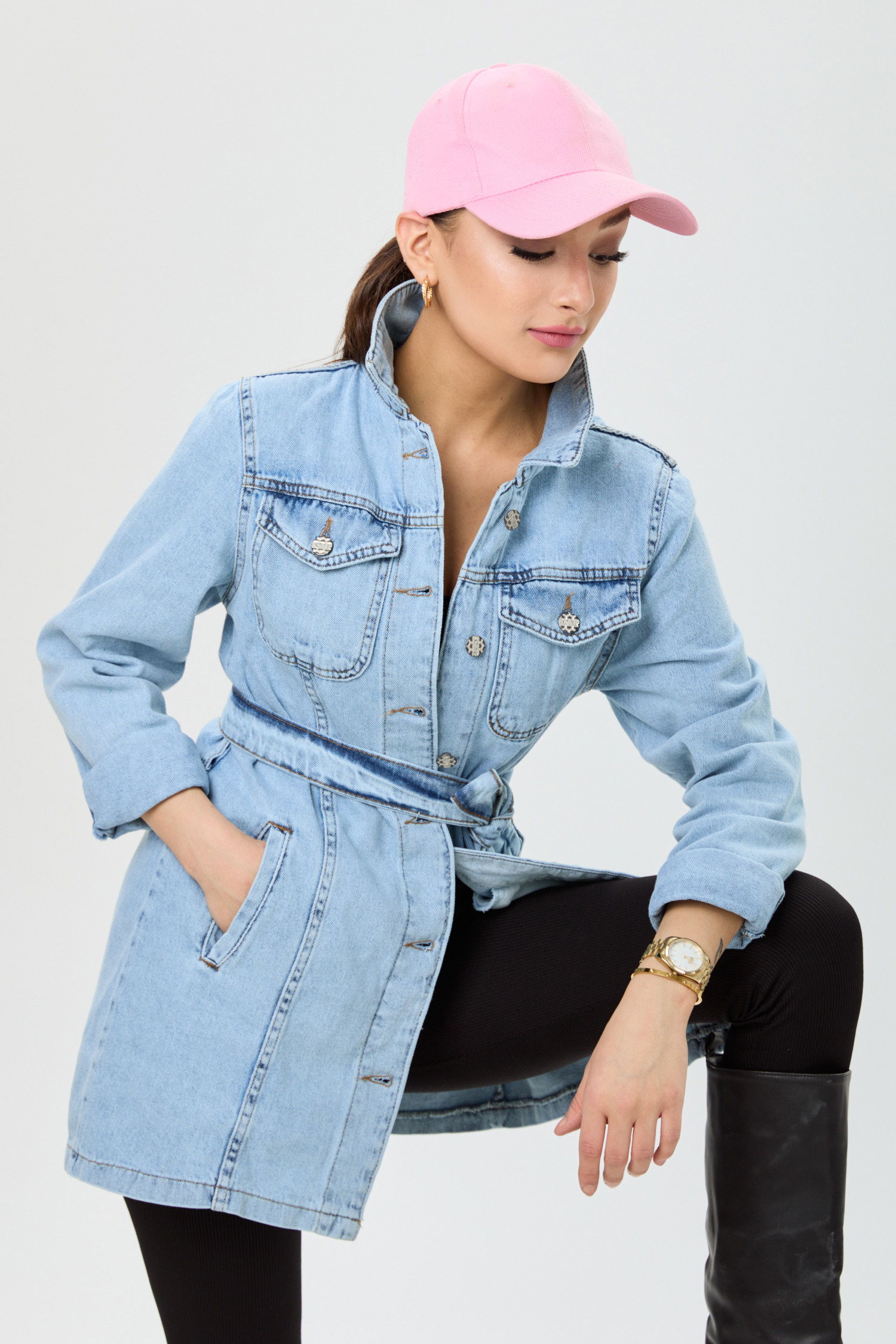 Kot Ceket Buz Mavi - 23625 - 4