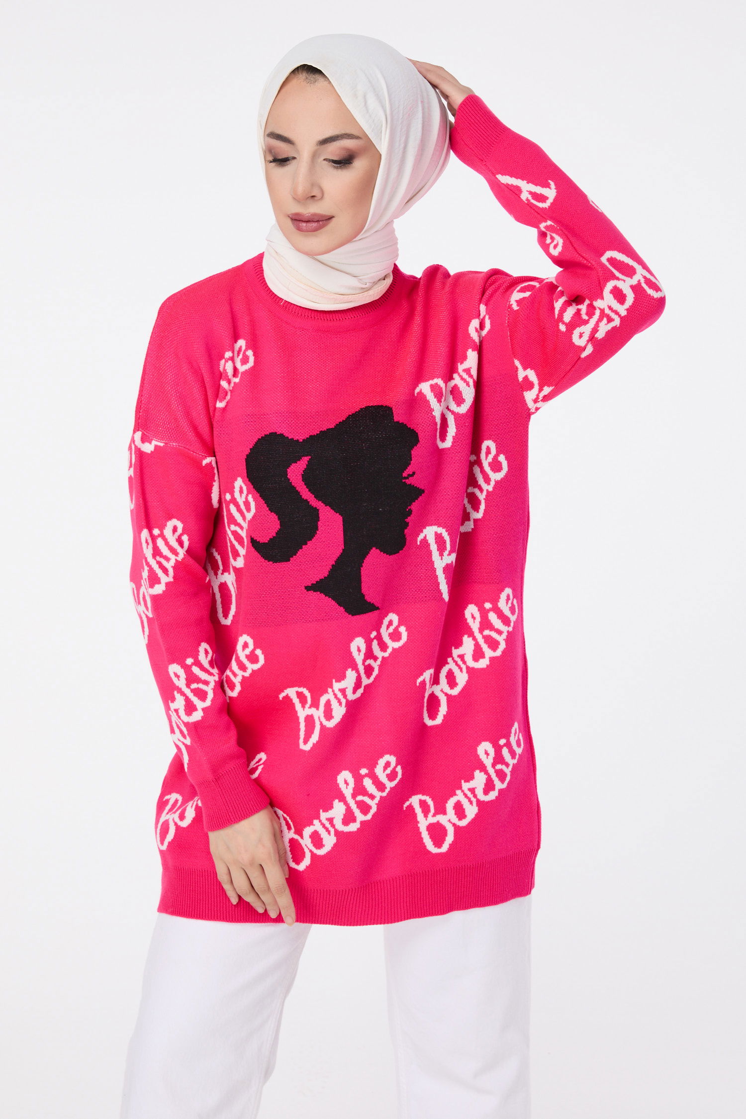 23631-PEMBE Triko Kazak - 1
