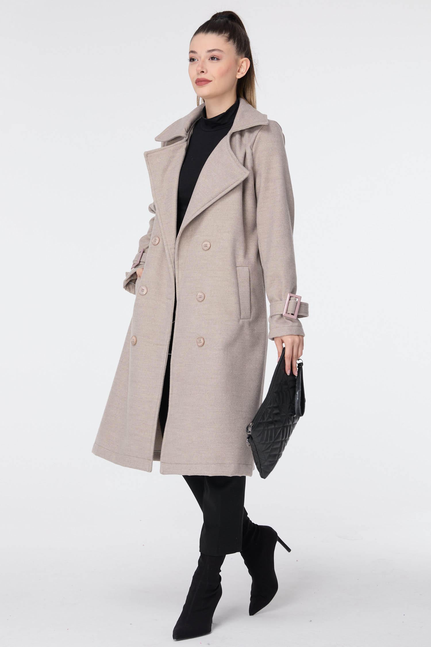 23641-BEJ Kaşe Kaban - 1
