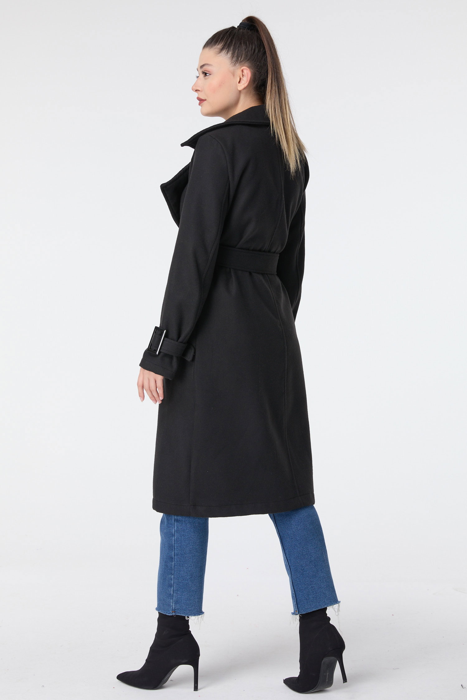 23641-SIYAH Kaşe Kaban - 6
