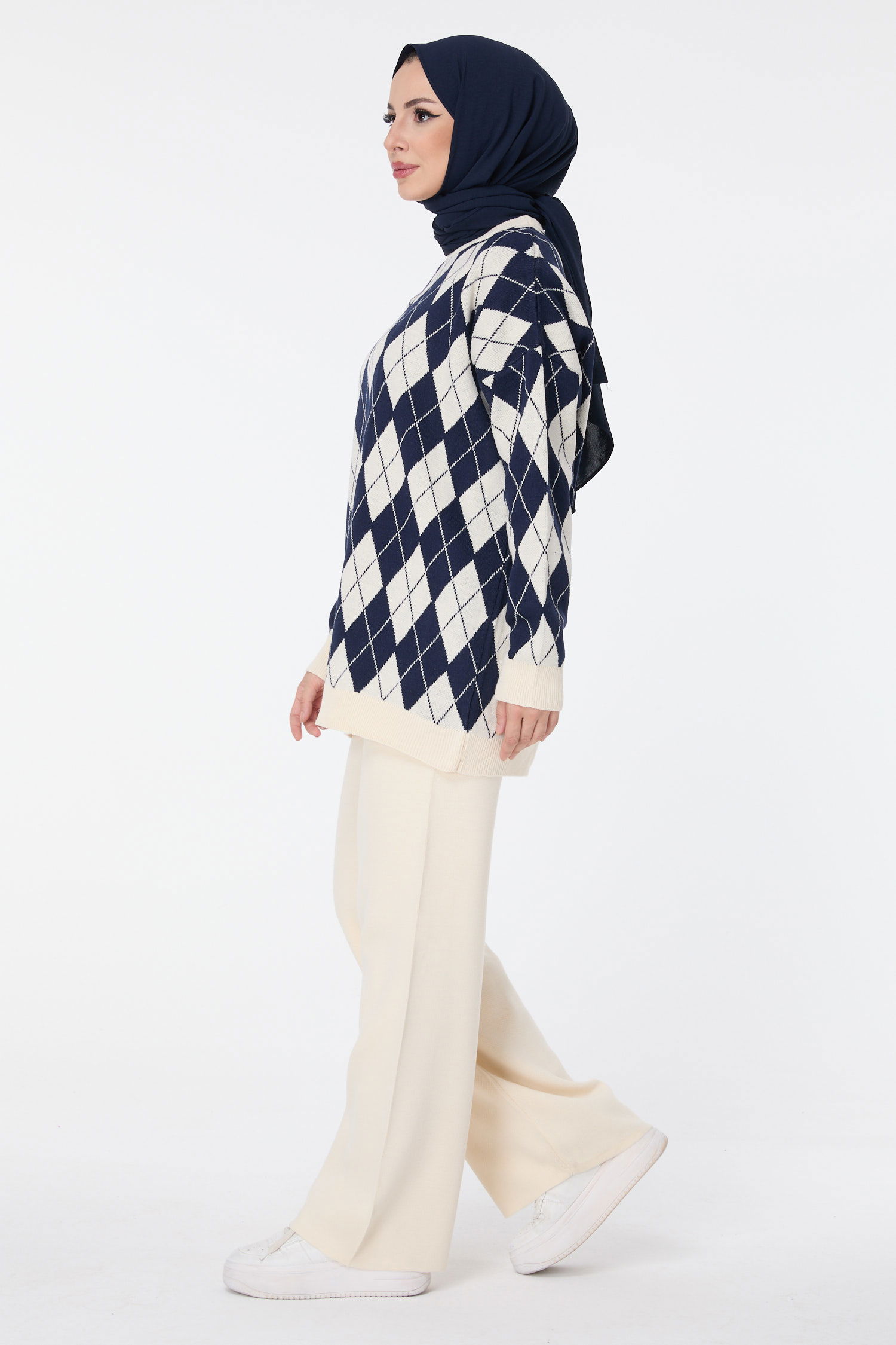 23645-KREM Triko Tunik Pantolon - 3