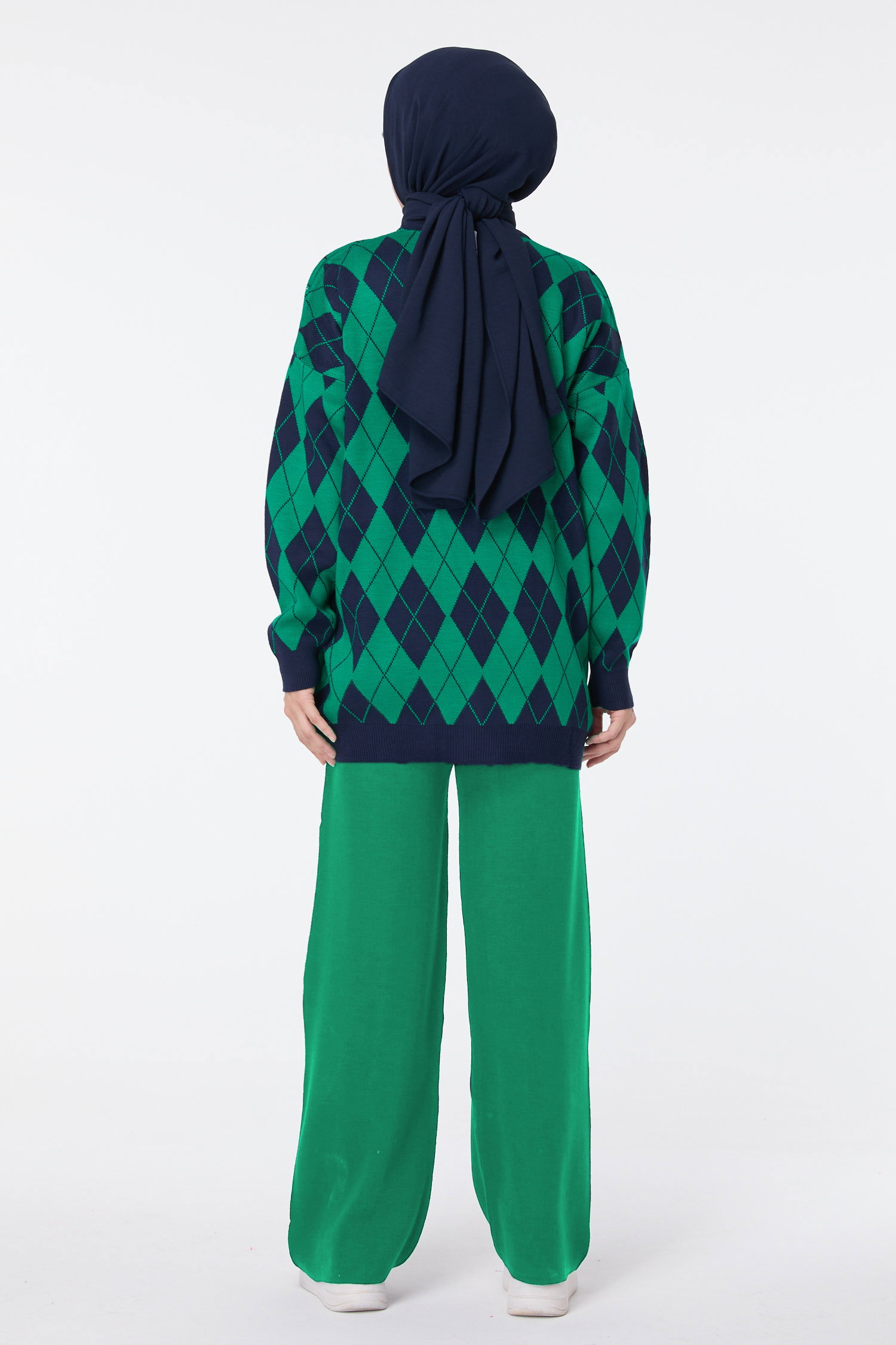 23645-YESIL Triko Tunik Pantolon - 6
