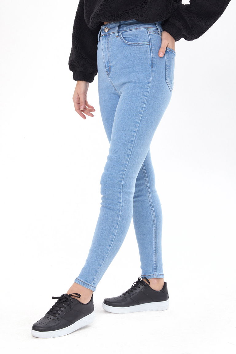 23656-BUZ-MAVI Skinny Likralı Kot Pantolon - TOFİSA
