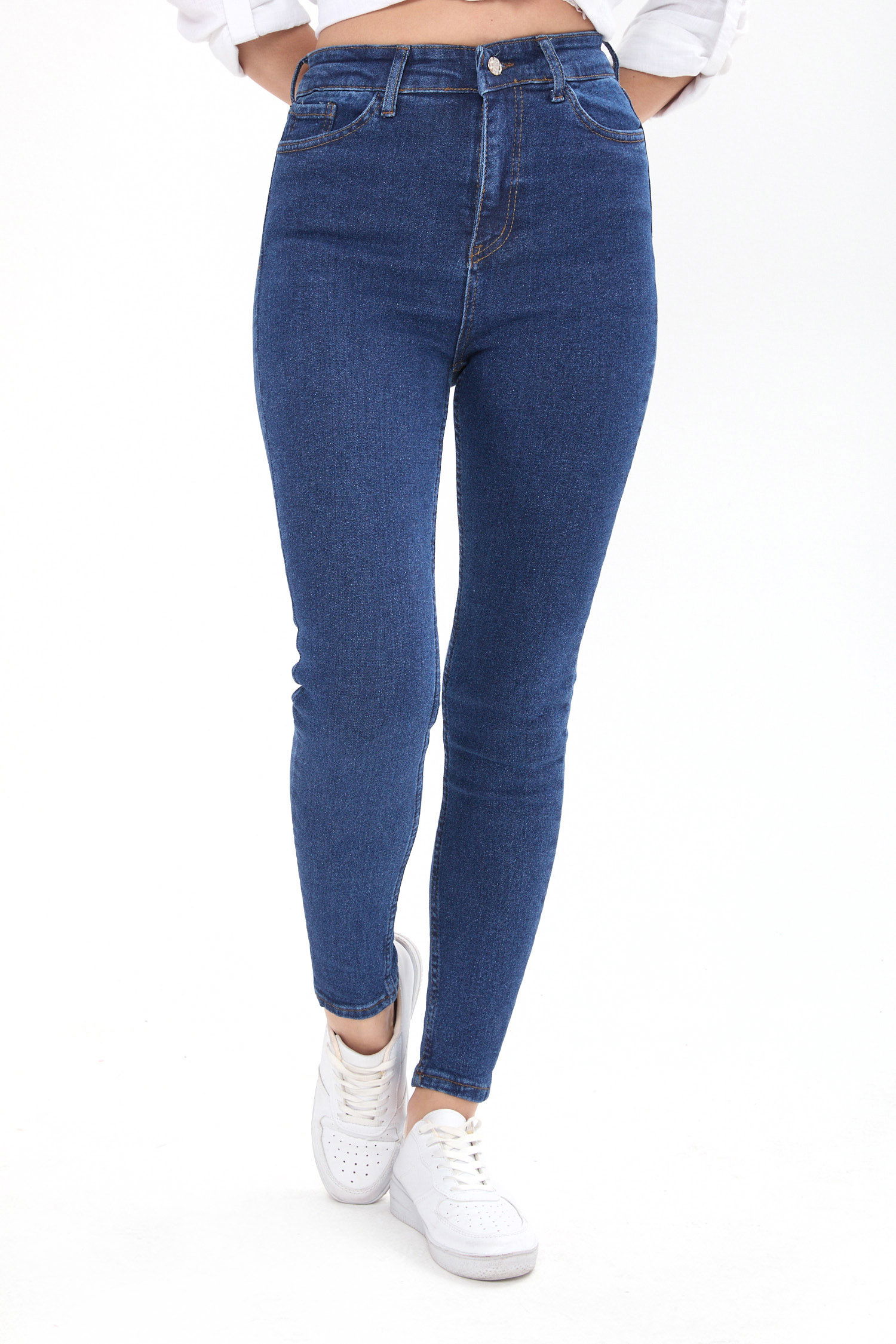 23656-KOYU-MAVI Skinny Likralı Kot Pantolon - 2