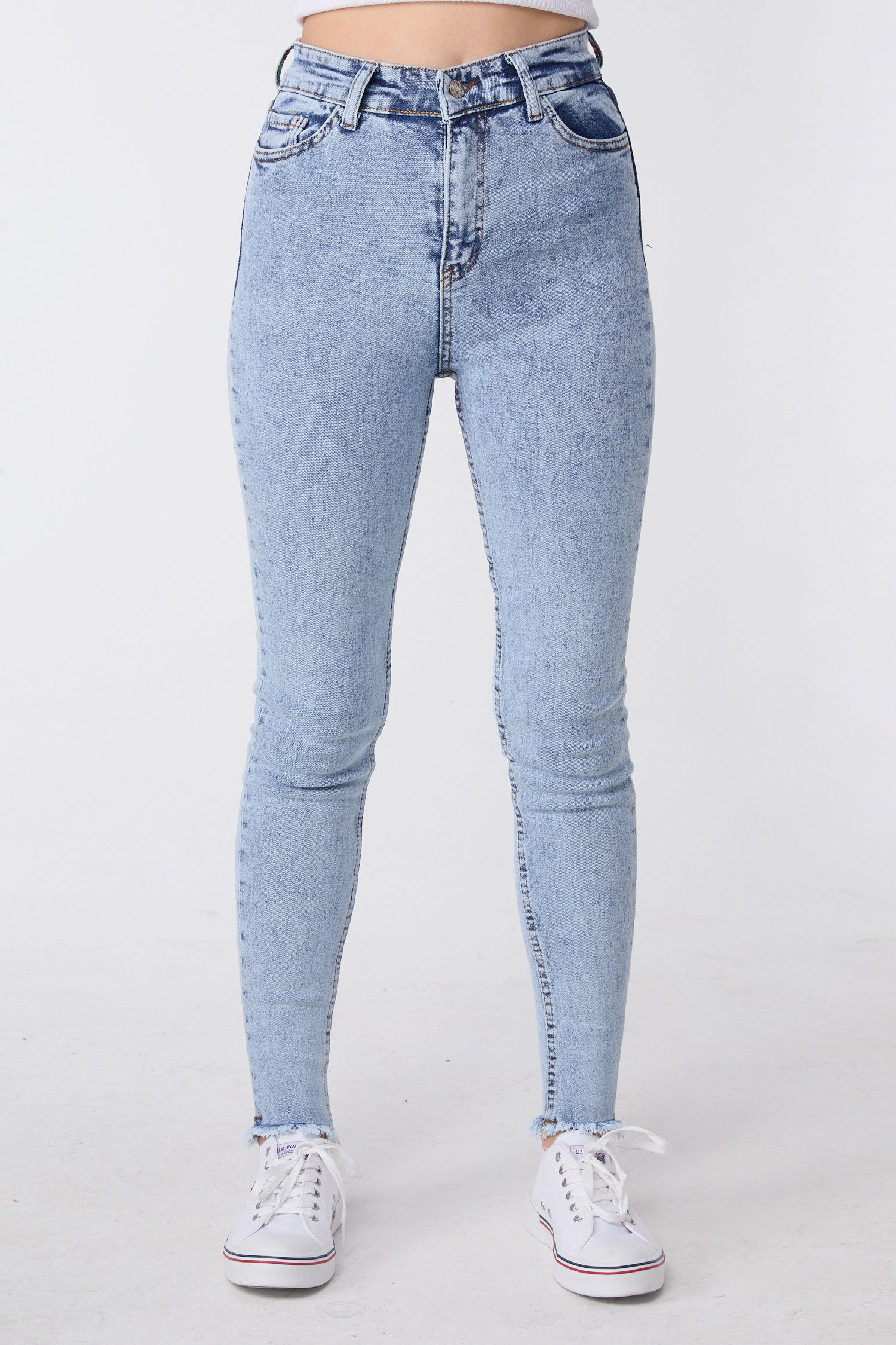 Skınny Likralı Kot Pantolon Buz Mavi Kar - 23657 - 2