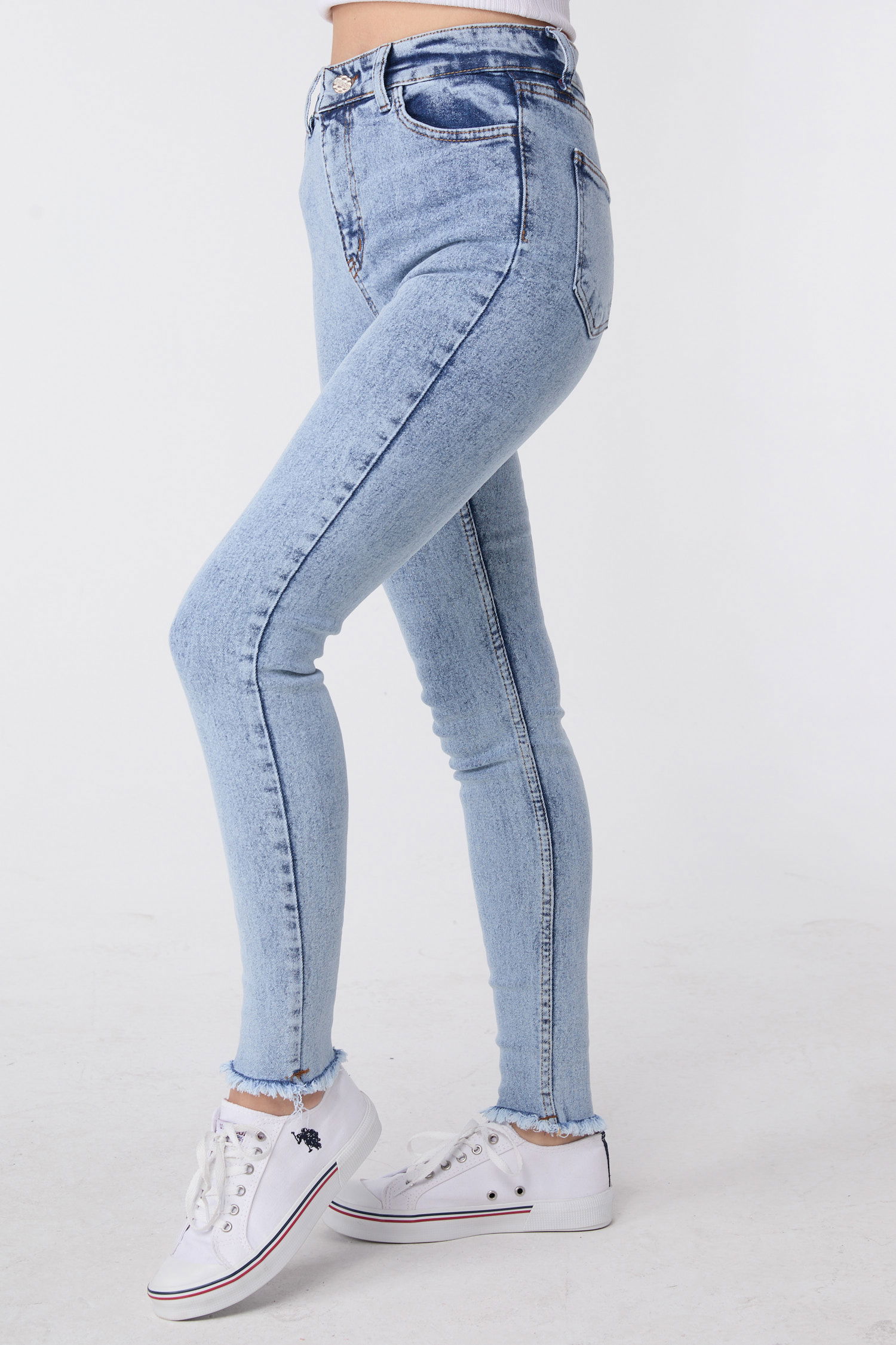 Skınny Likralı Kot Pantolon Buz Mavi Kar - 23657 - 3