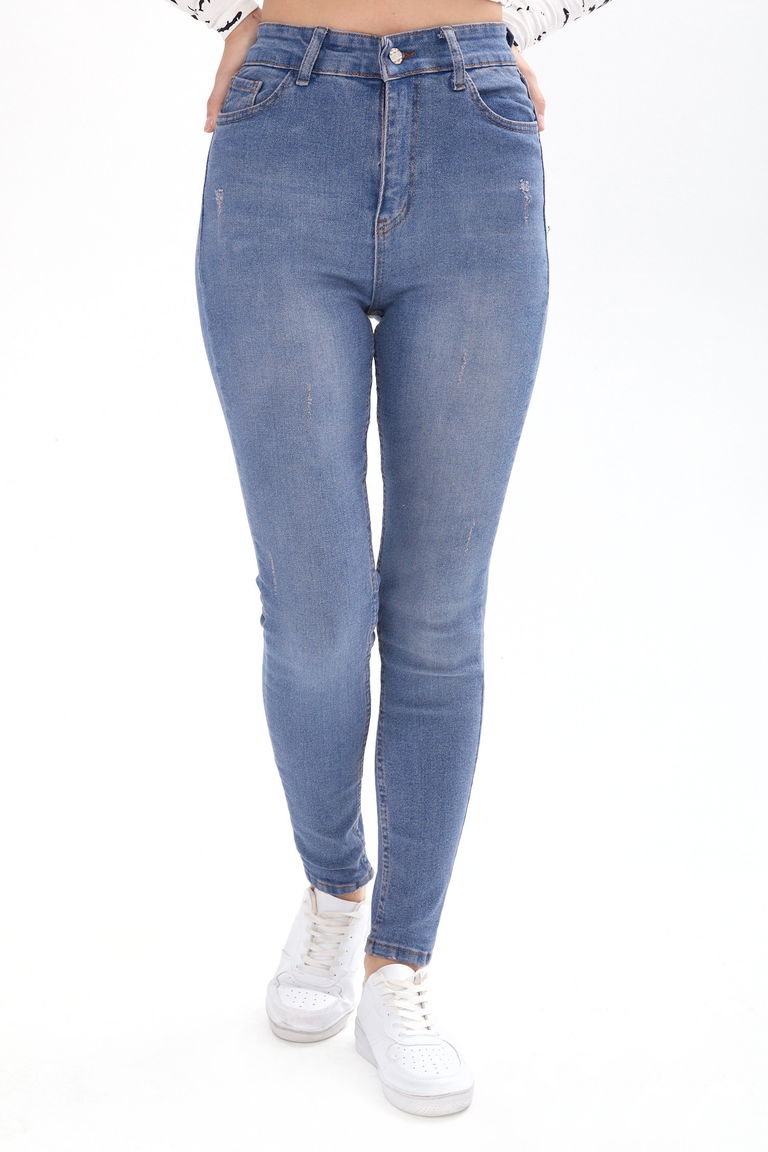 Skınny Likralı Kot Pantolon Açik Kahve Tint - 23658 - TOFİSA