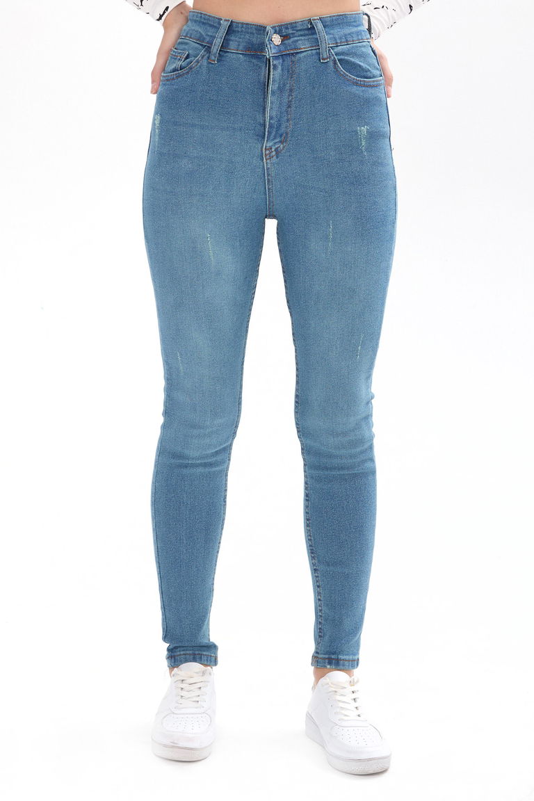 23658-YESIL-TINT-YIKAMA Skınny Likralı Kot Pantolon - TOFİSA
