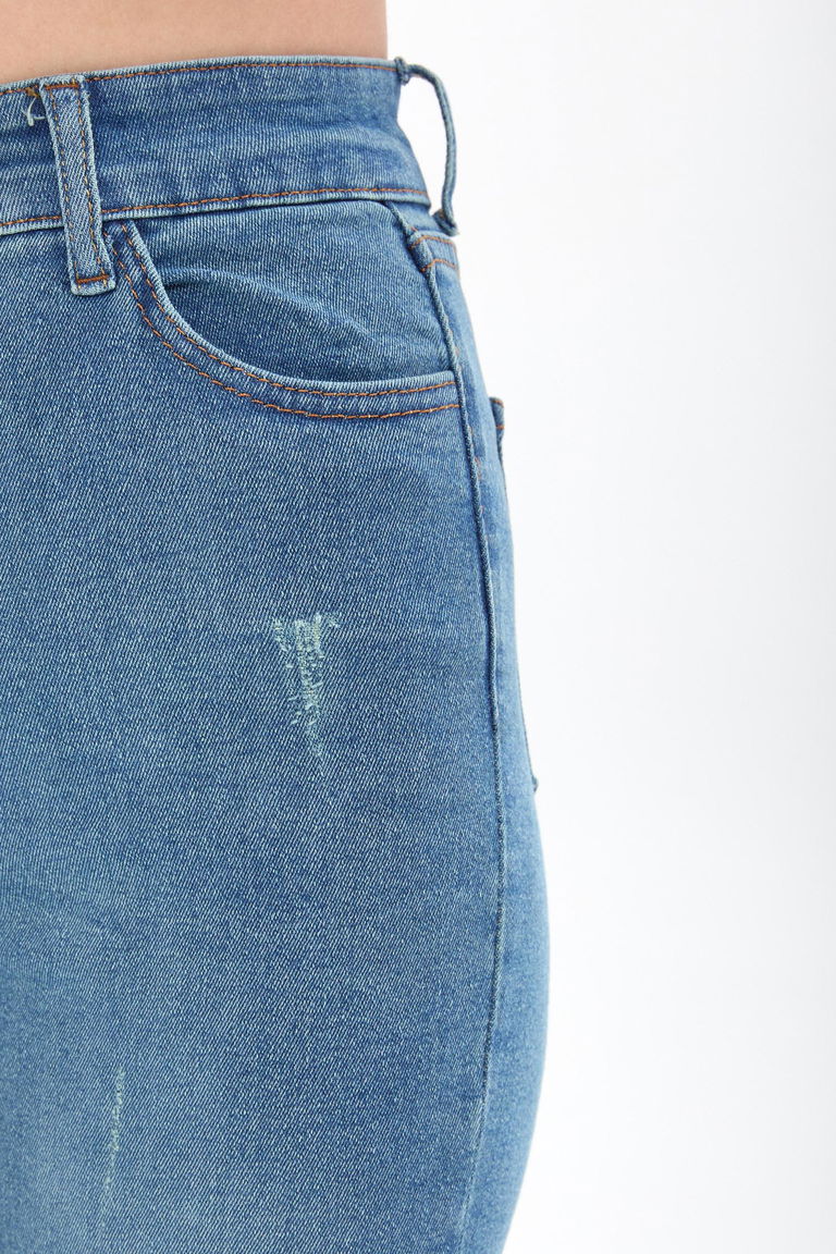 23658-YESIL-TINT-YIKAMA Skınny Likralı Kot Pantolon - TOFİSA