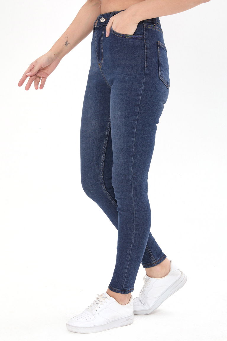23659-KAHVE-TINT-YIKAMA Skinny Likralı Kot Pantolon - TOFİSA
