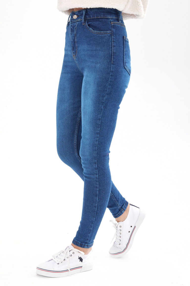 23659-MAVI Skinny Likralı Kot Pantolon - TOFİSA