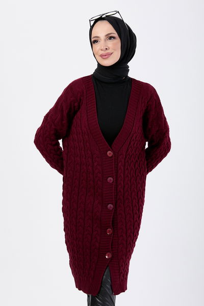 23703-BORDO Triko Hırka 