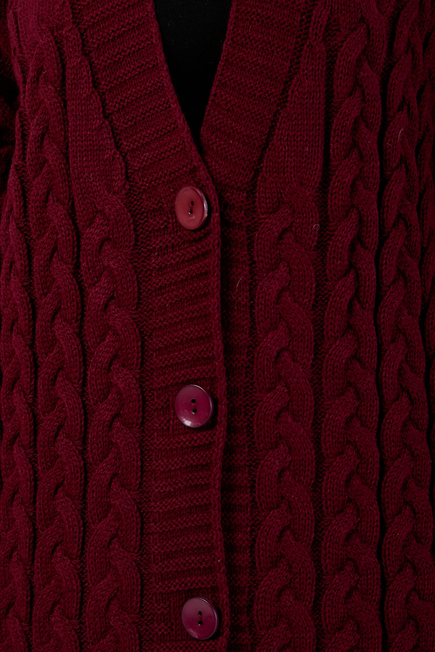 23703-BORDO Triko Hırka - 4