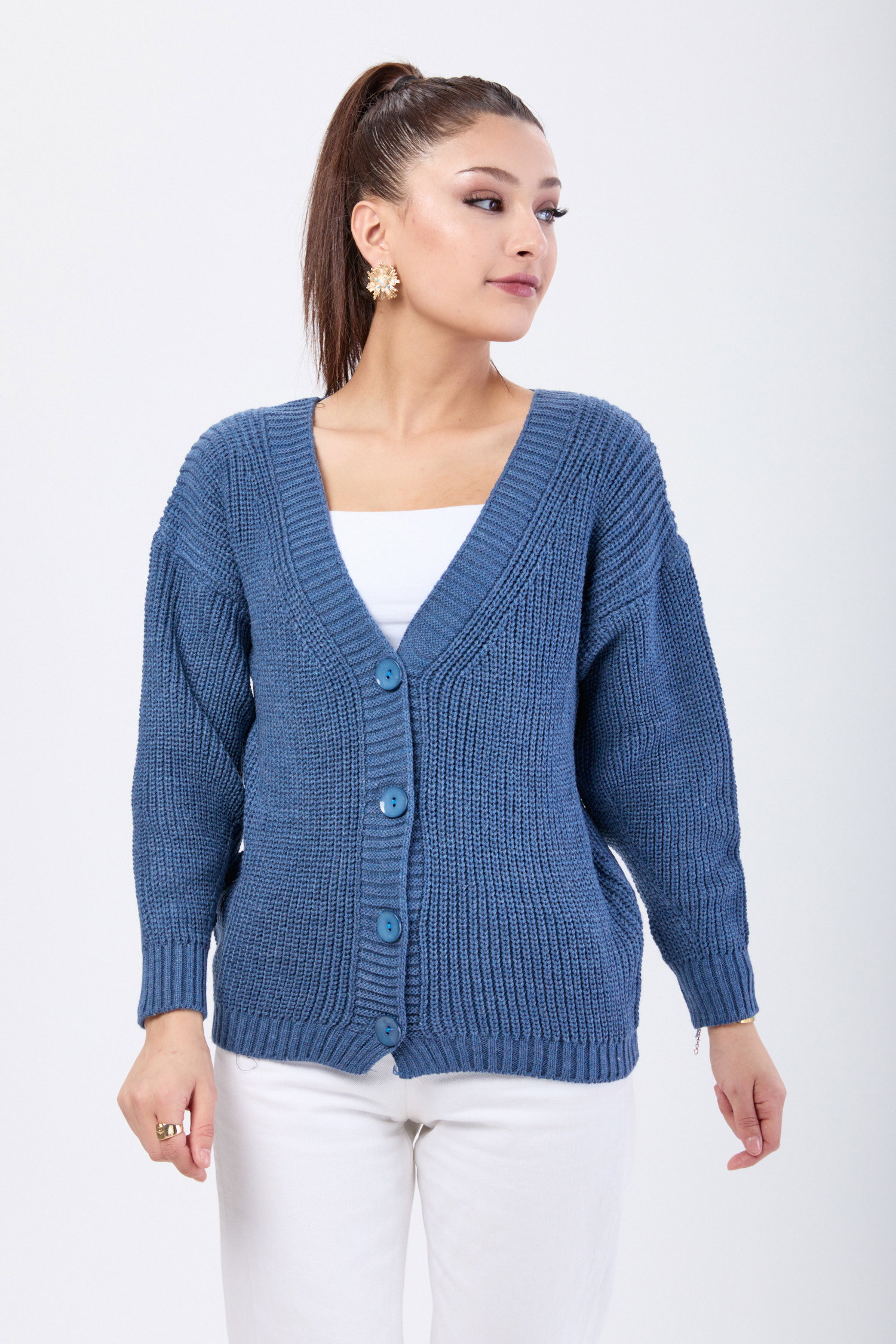 23705-INDIGO Triko Hırka - 2