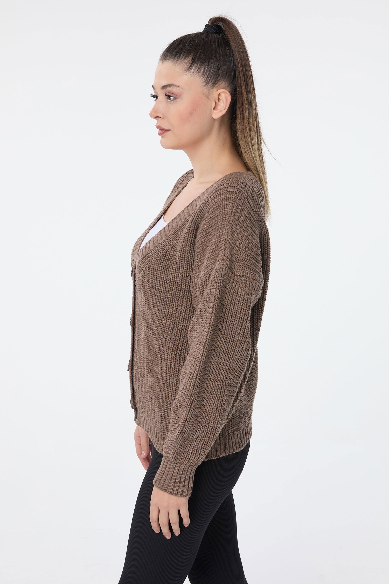Triko Hırka Sütlü Kahve - 23705 - 3