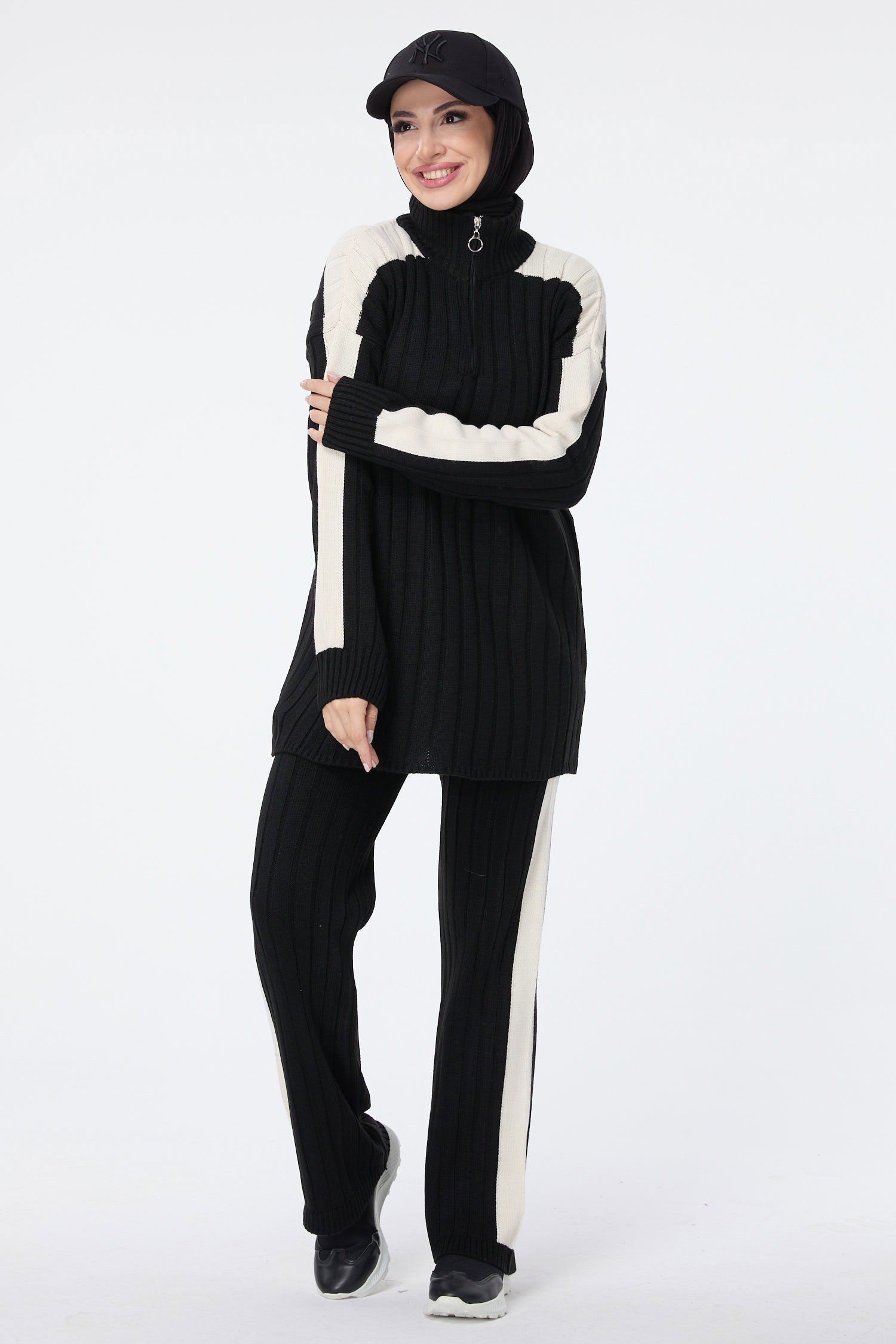 23706-SIYAH Triko Tunik Pantolon - 2