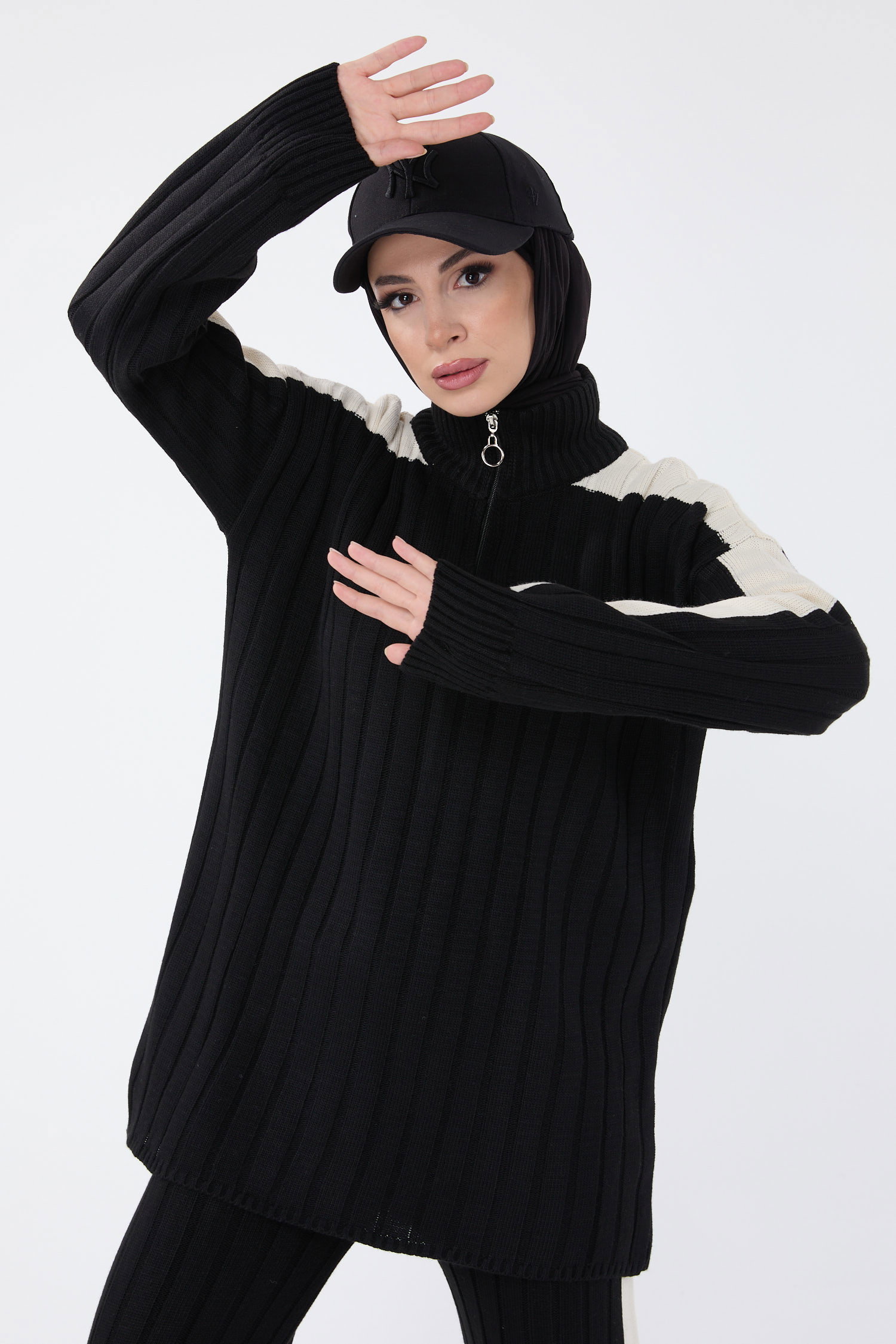 23706-SIYAH Triko Tunik Pantolon - 4