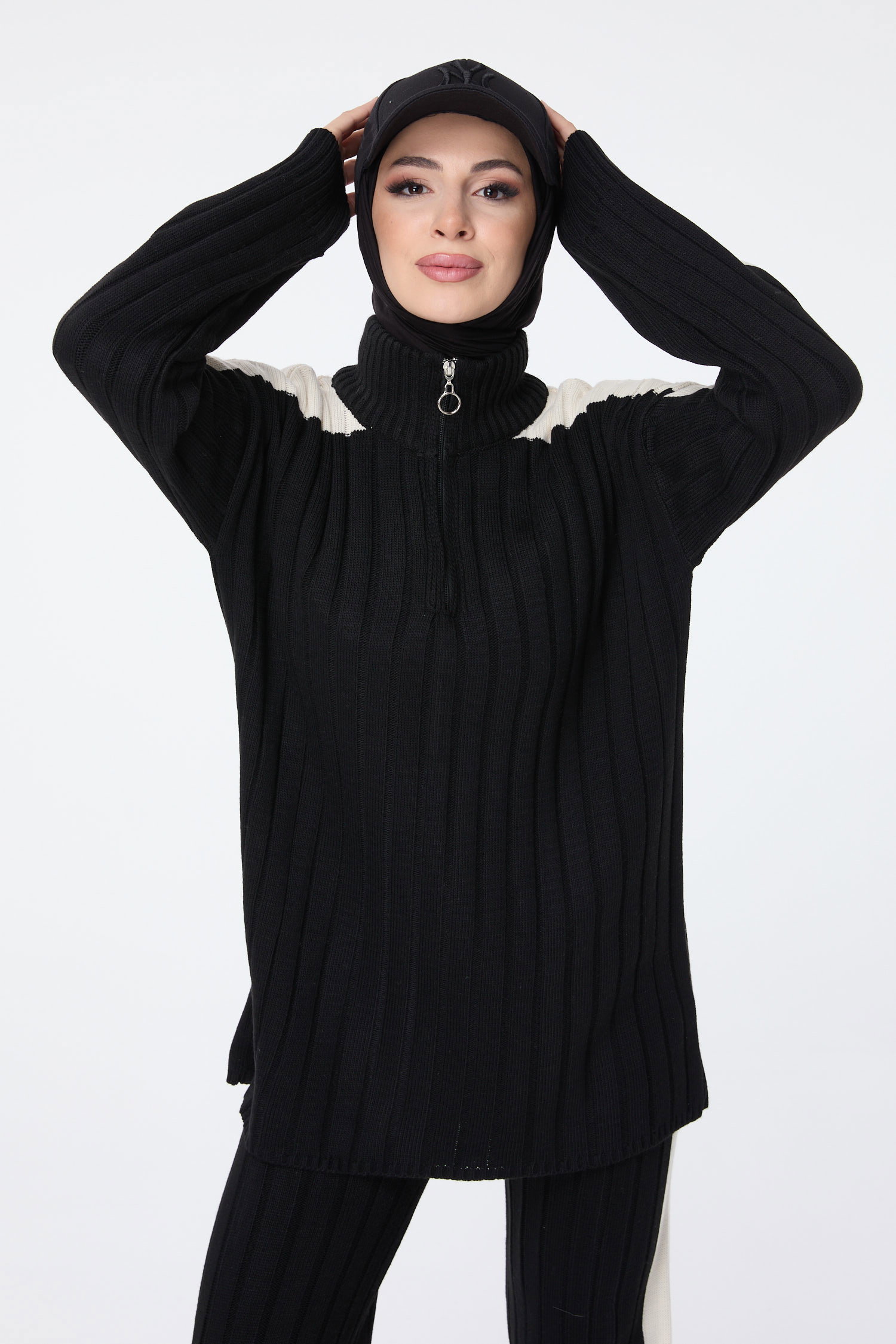 23706-SIYAH Triko Tunik Pantolon - 5