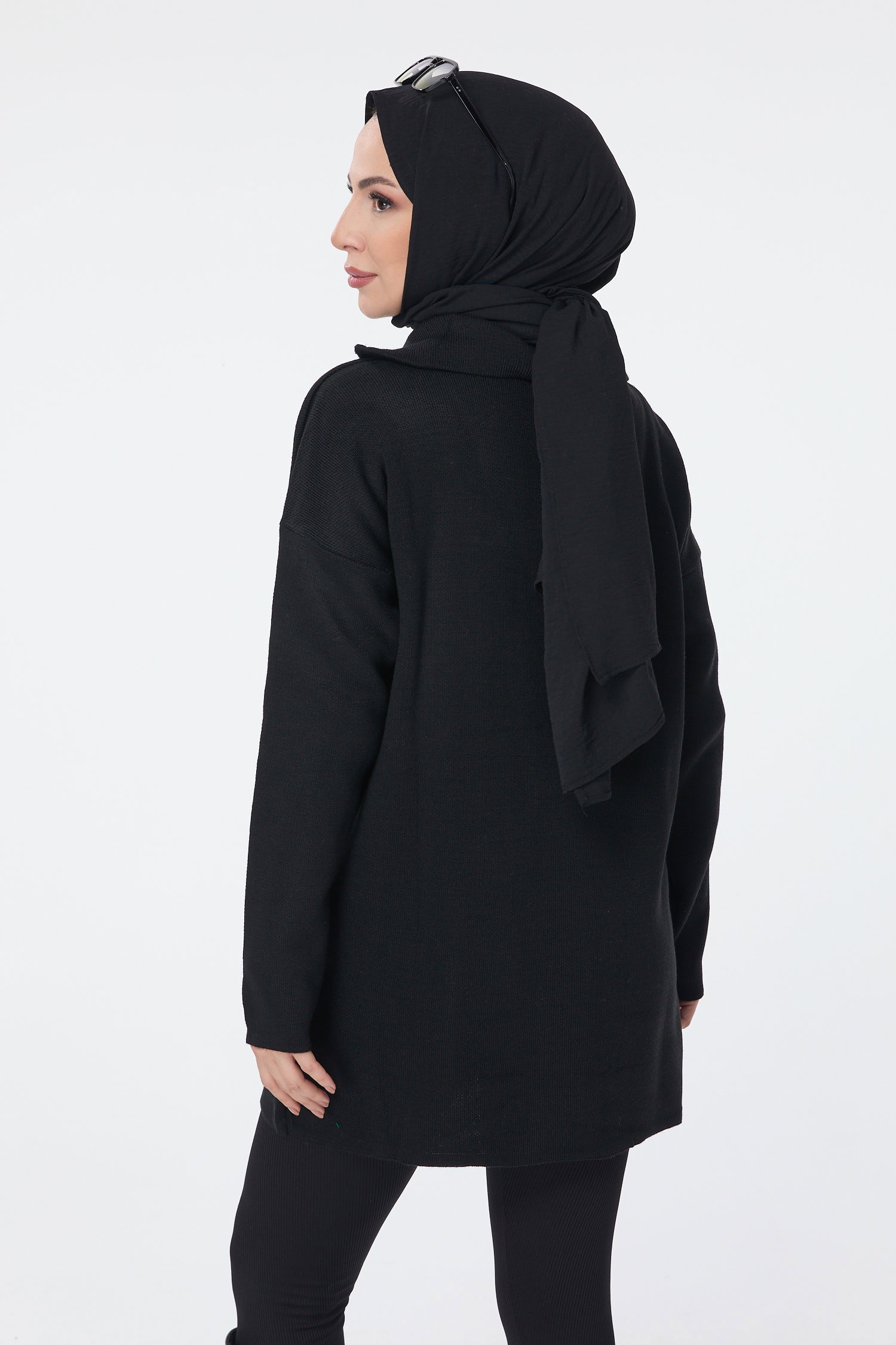 23709-SIYAH Triko Kazak - 4