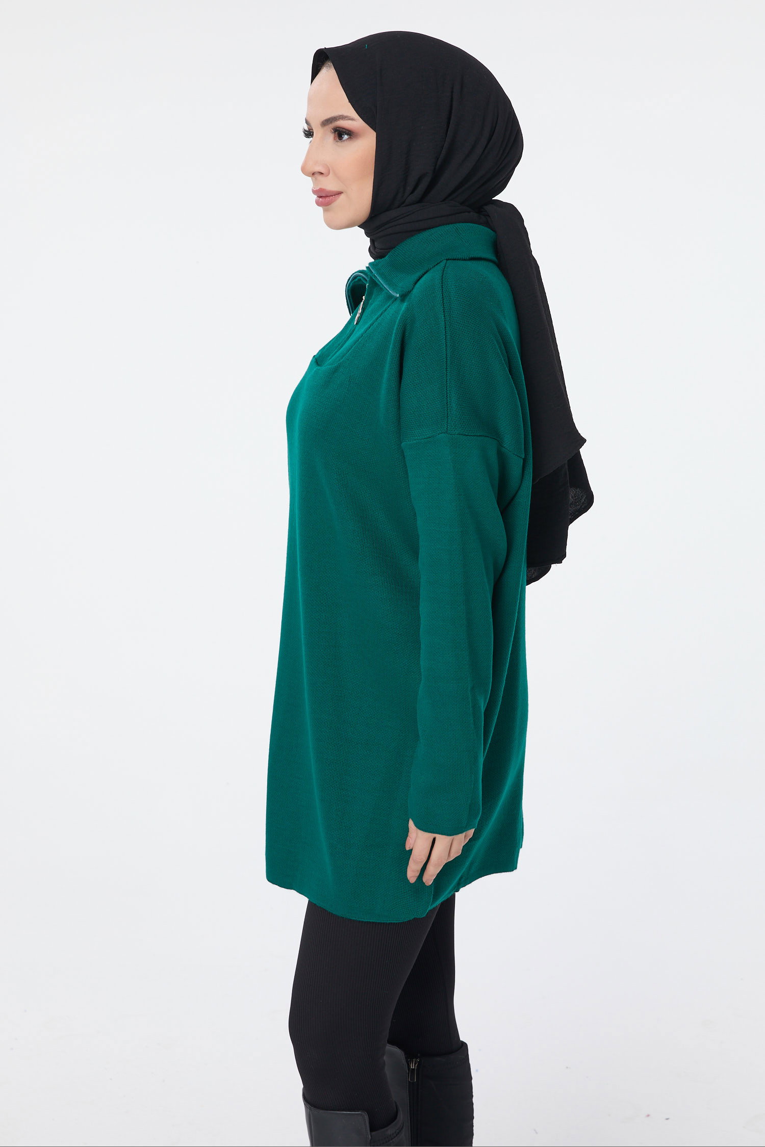 23709-YESIL Triko Kazak - 3
