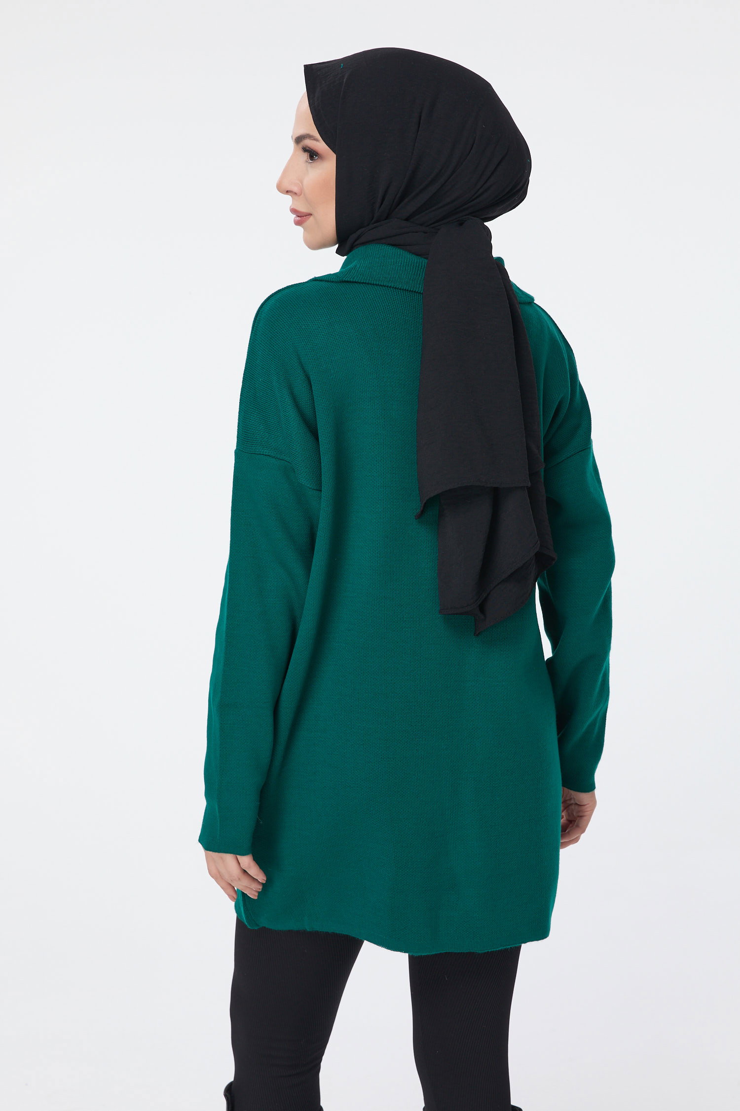 23709-YESIL Triko Kazak - 4