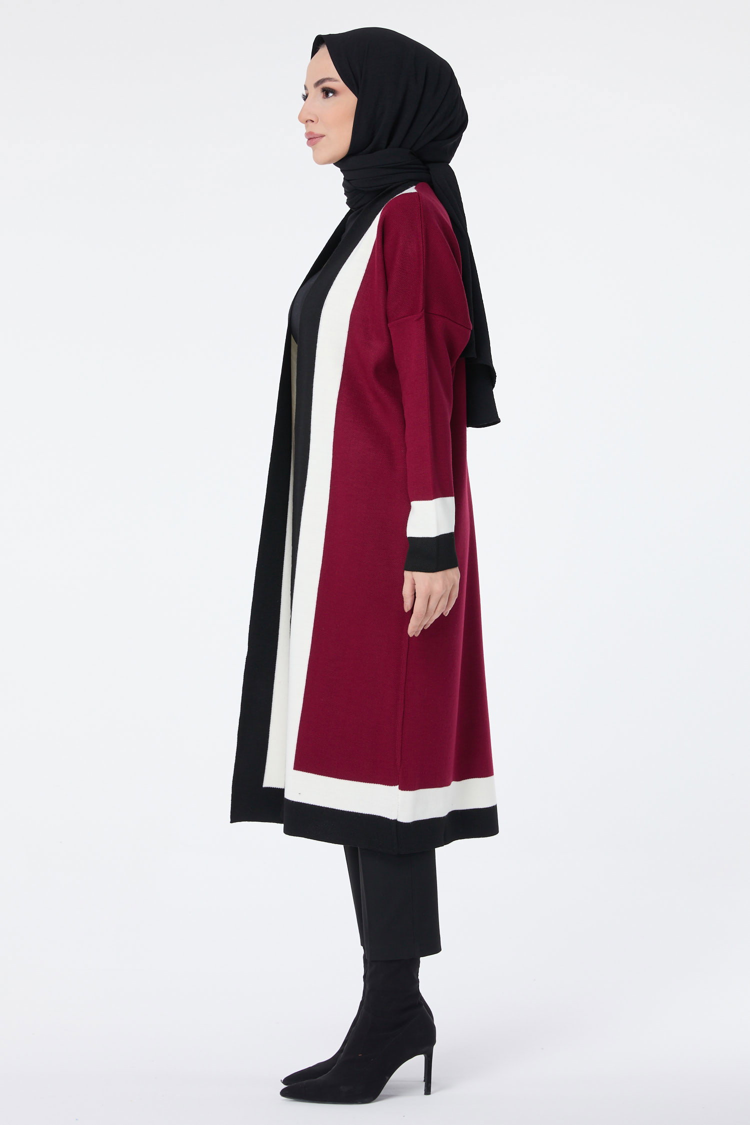 Triko Hırka Bordo - 23734 - 3