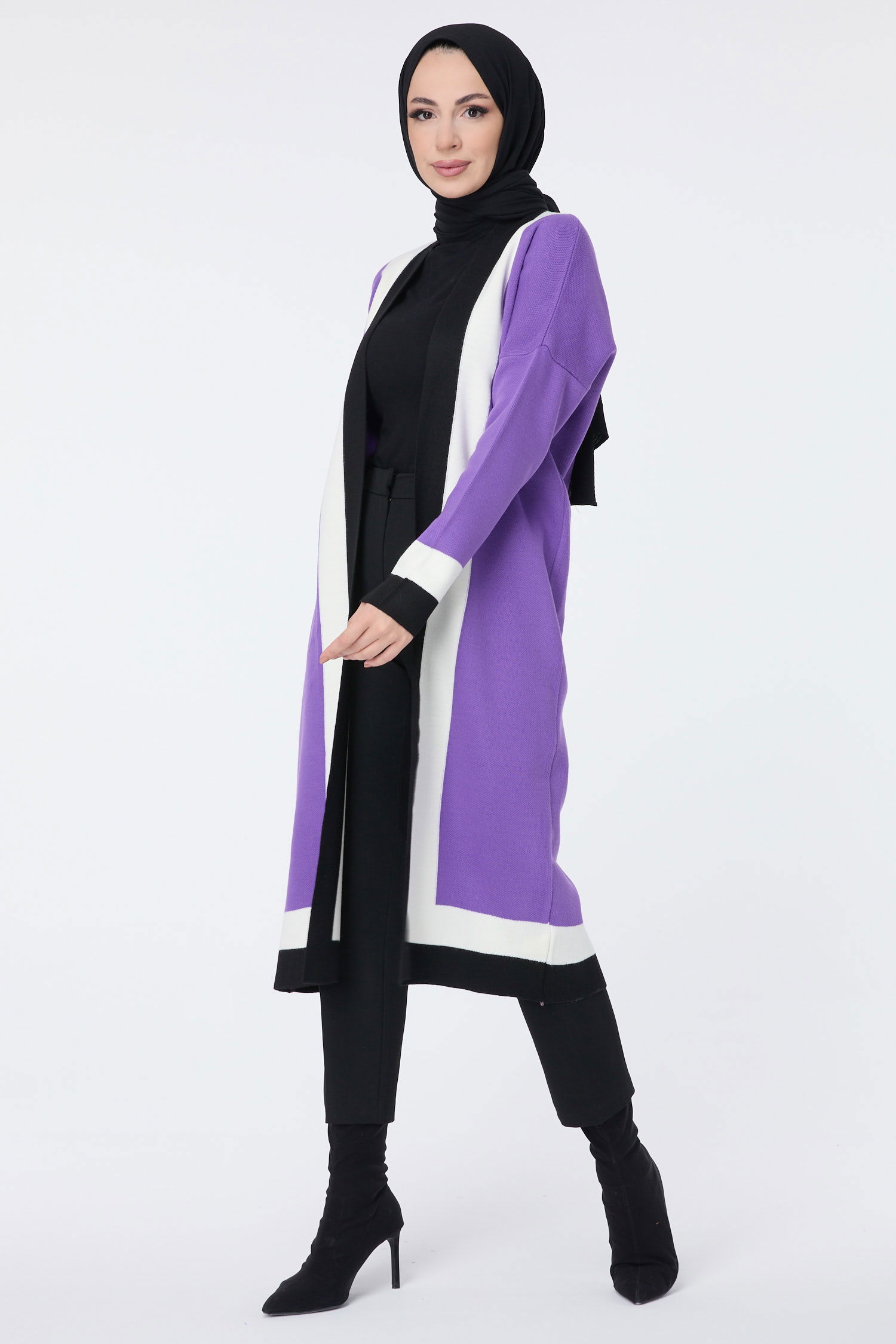Triko Hırka Mor - 23734 - 1