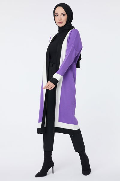 Triko Hırka Mor - 23734 