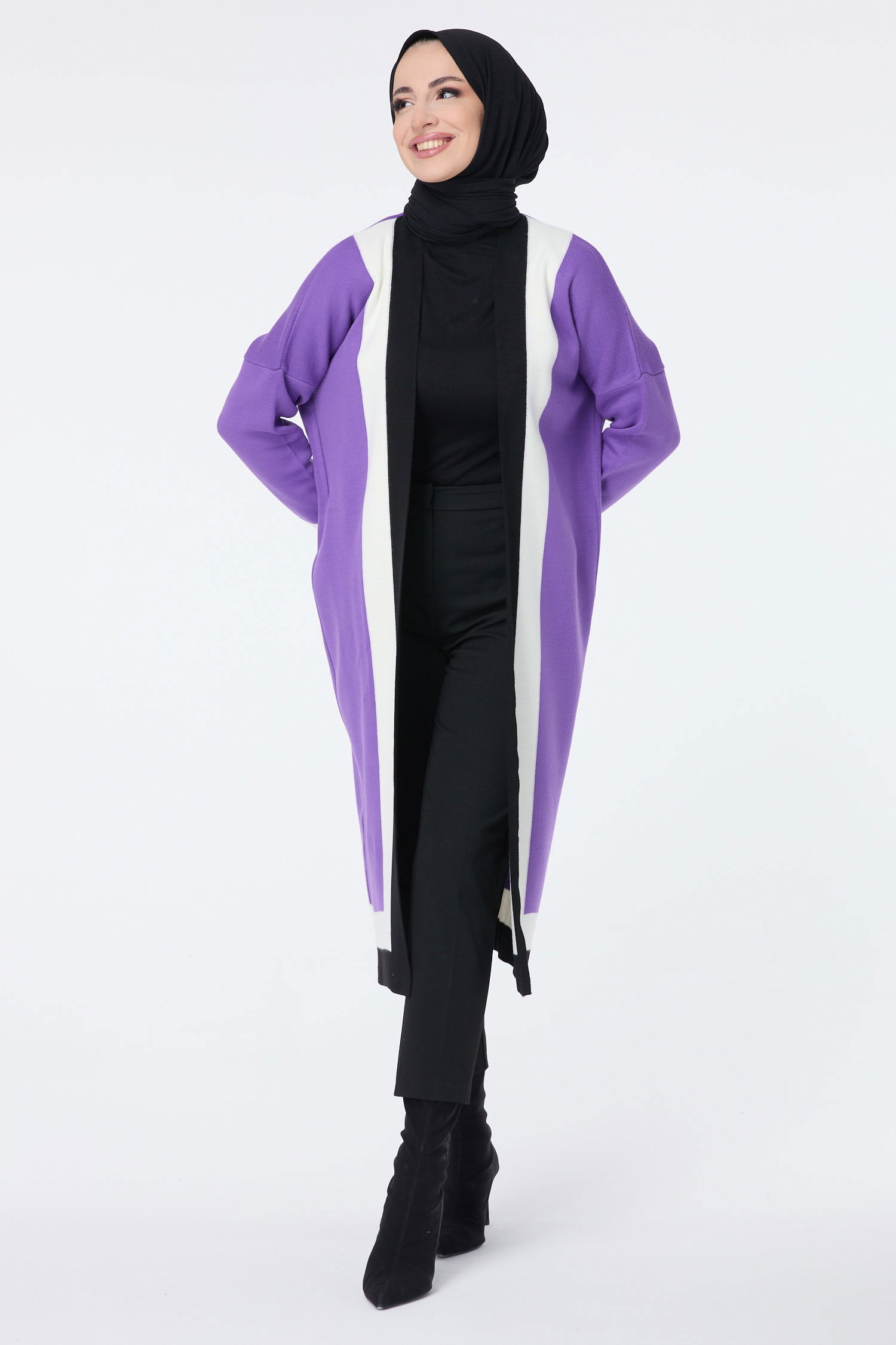 Triko Hırka Mor - 23734 - 2