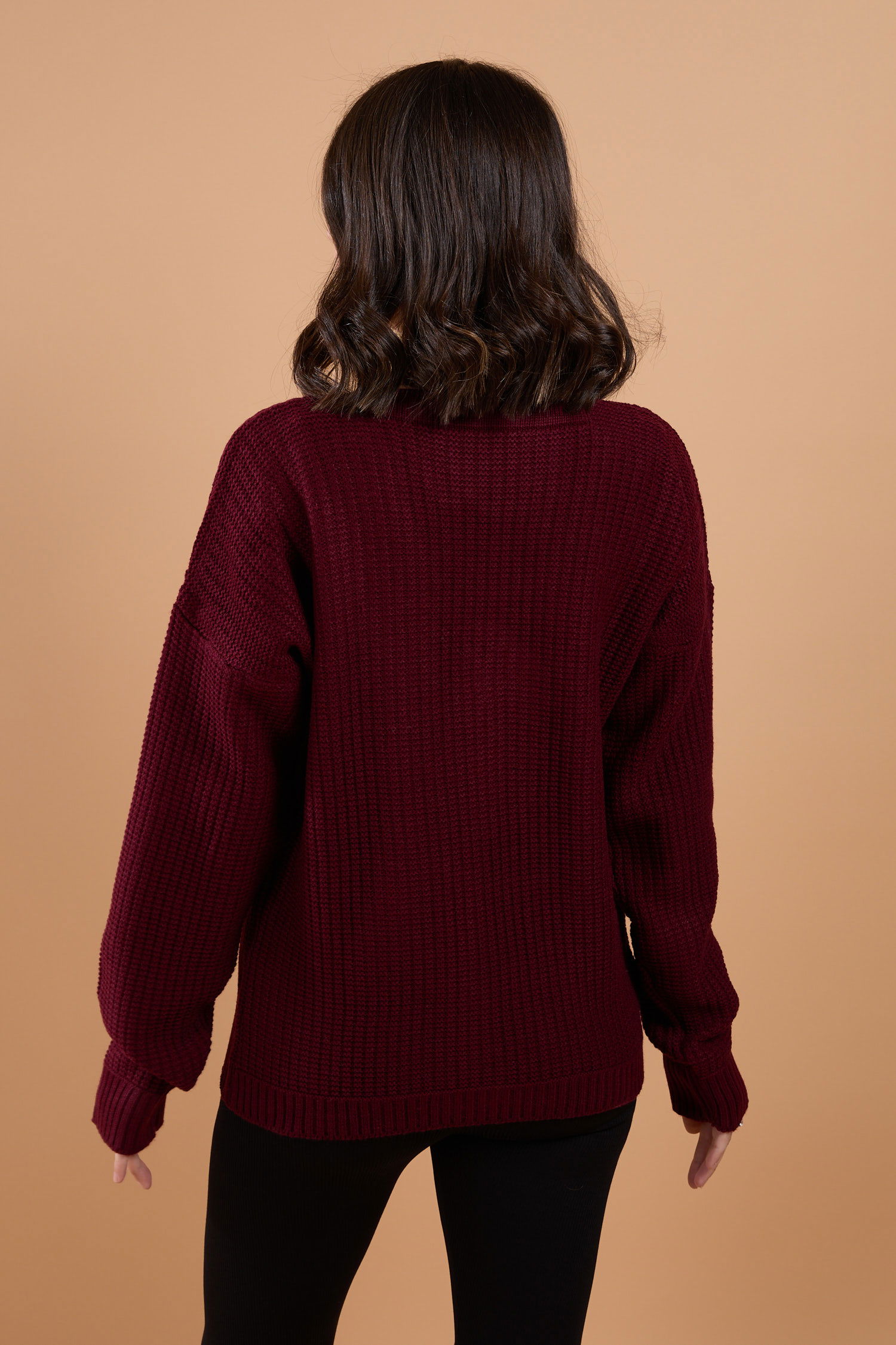 23768-BORDO Triko Hırka - 5