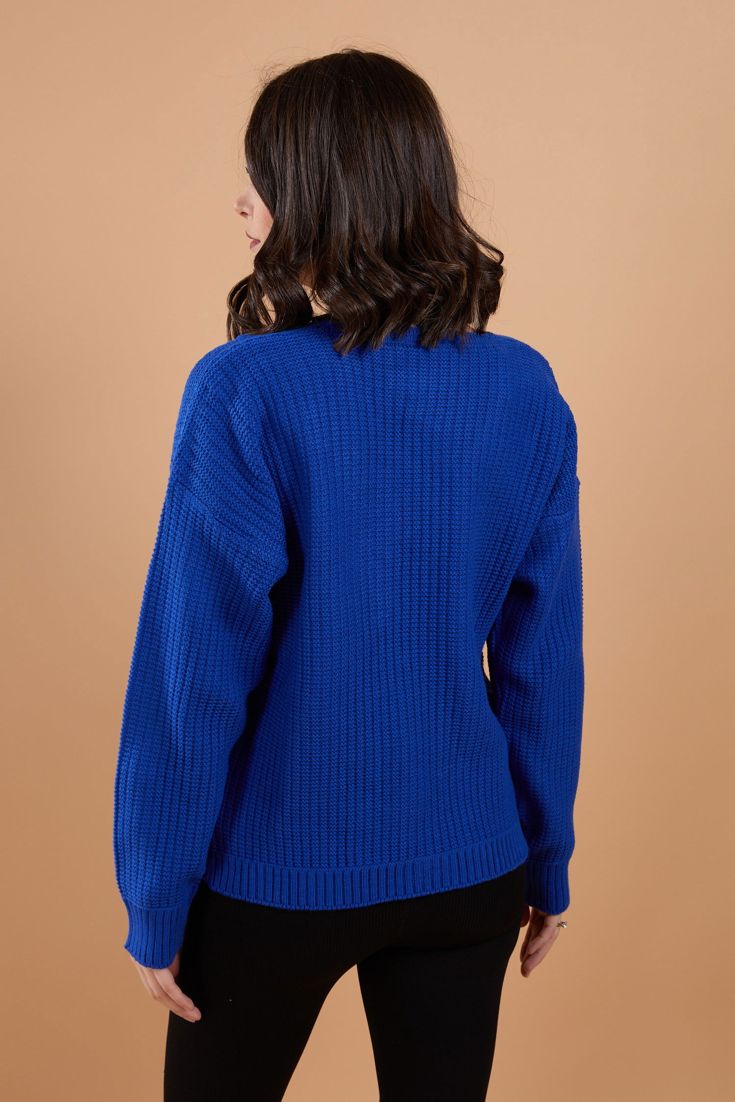 Triko Hırka Saks - 23768 - 5