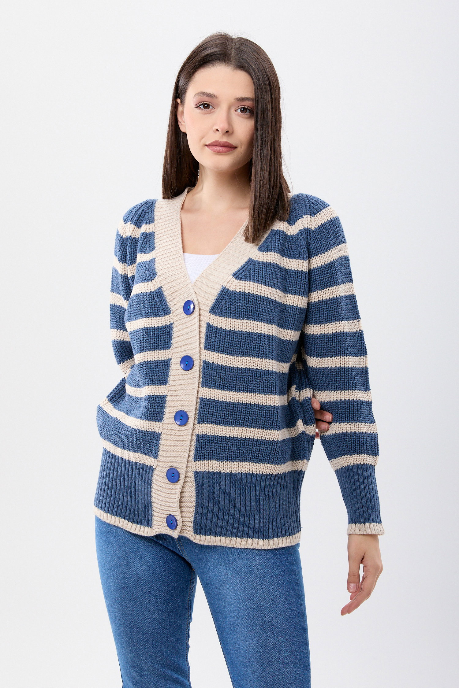 23769-INDIGO Triko Hırka - 4