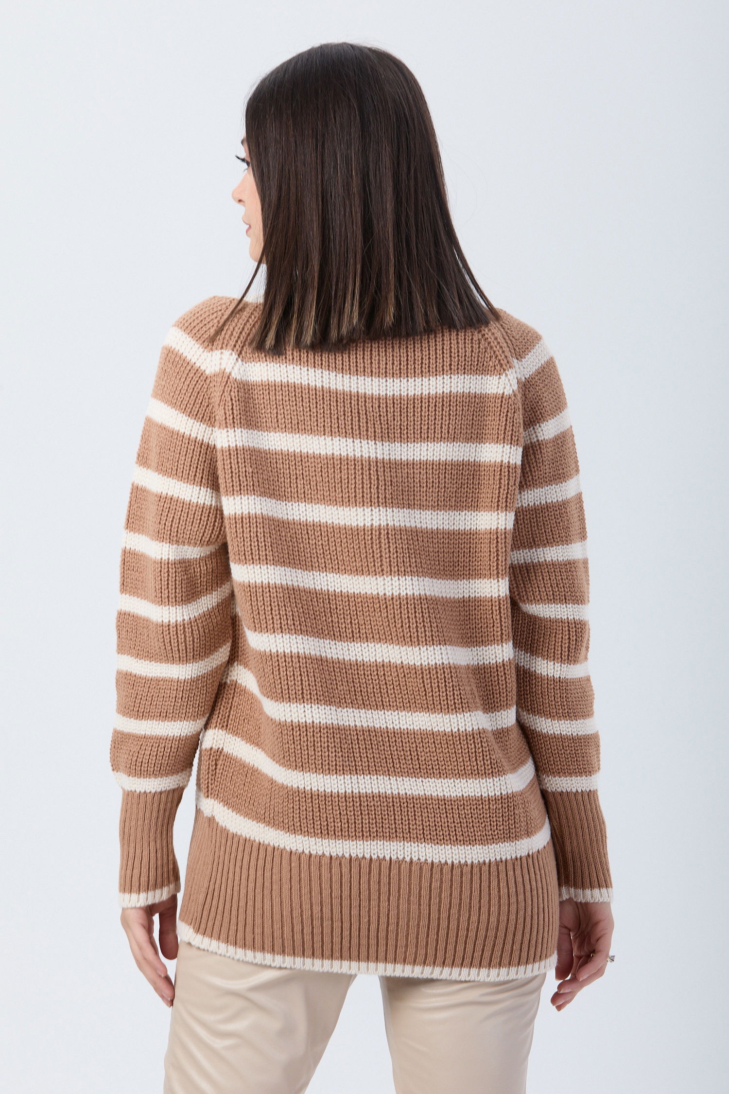 23769-KARAMEL Triko Hırka - 5