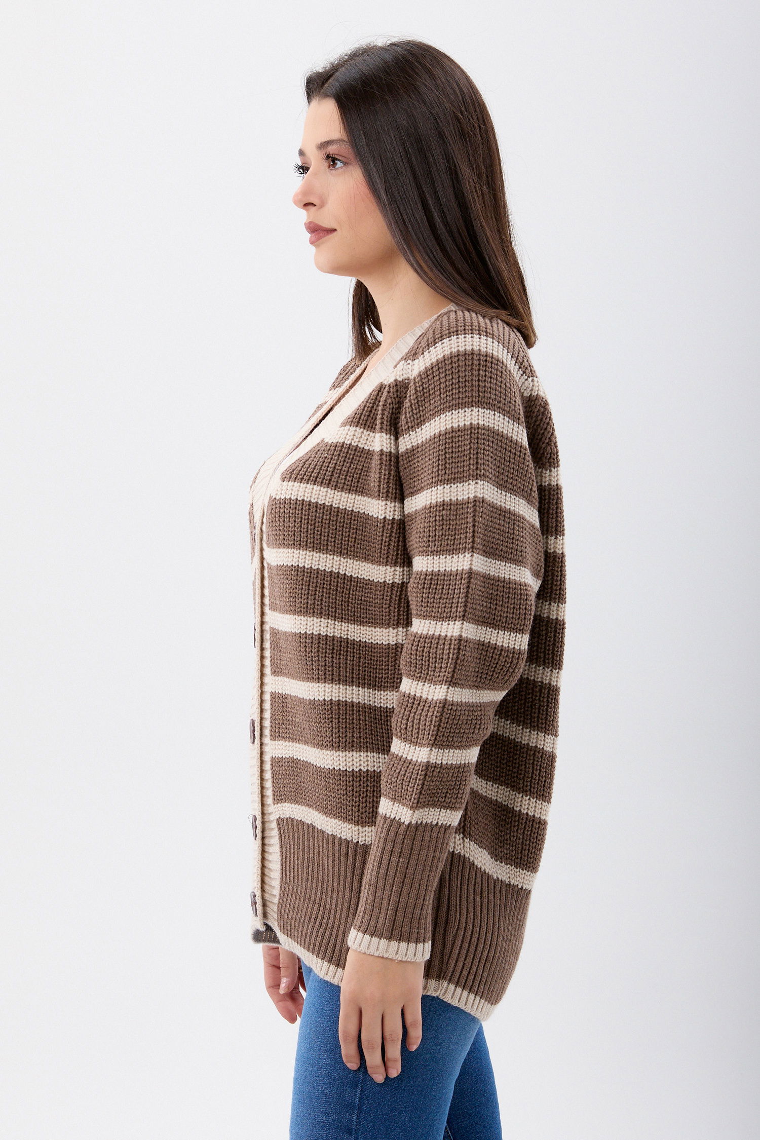23769-KOYU-VIZON Triko Hırka - 3