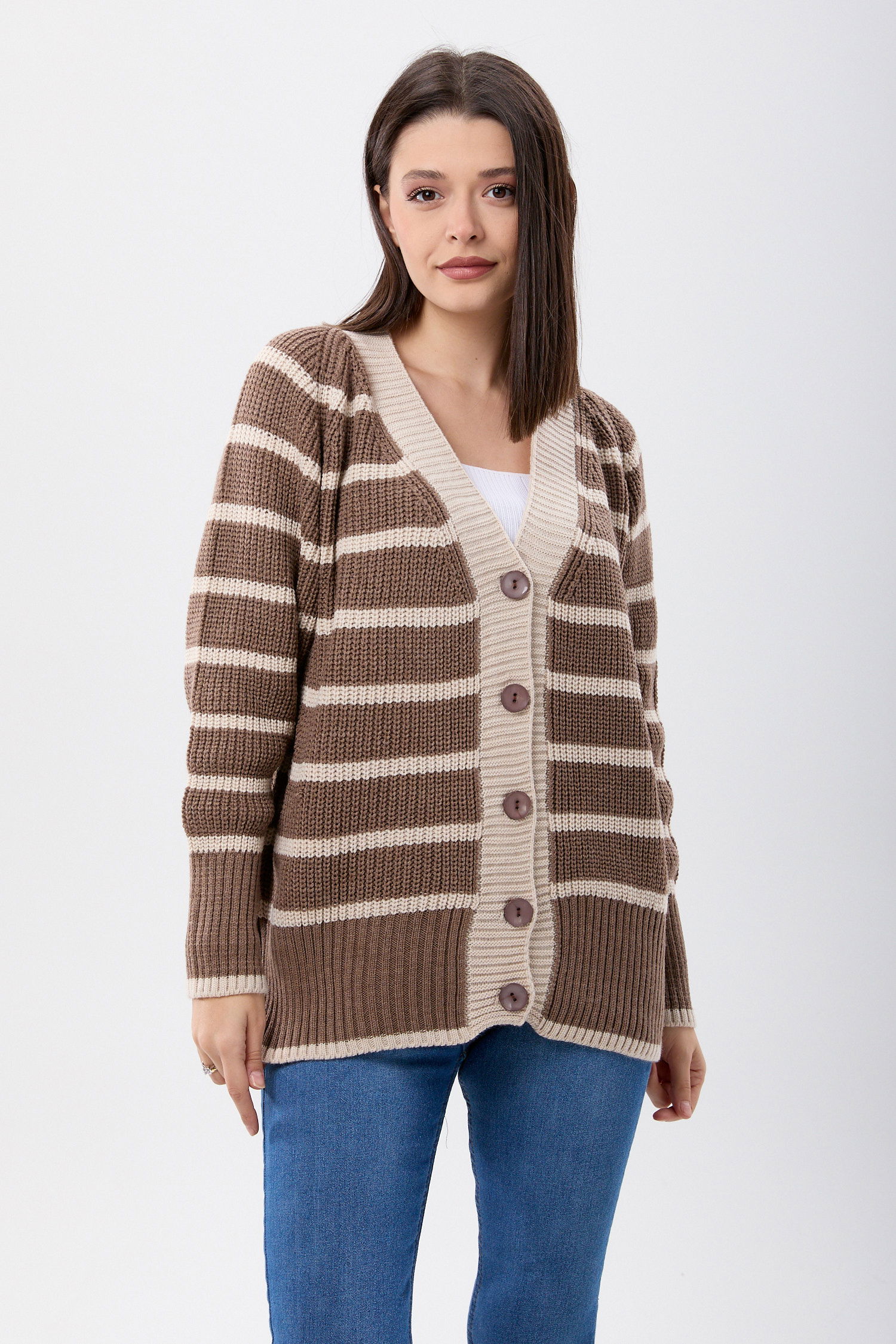 23769-KOYU-VIZON Triko Hırka - 4
