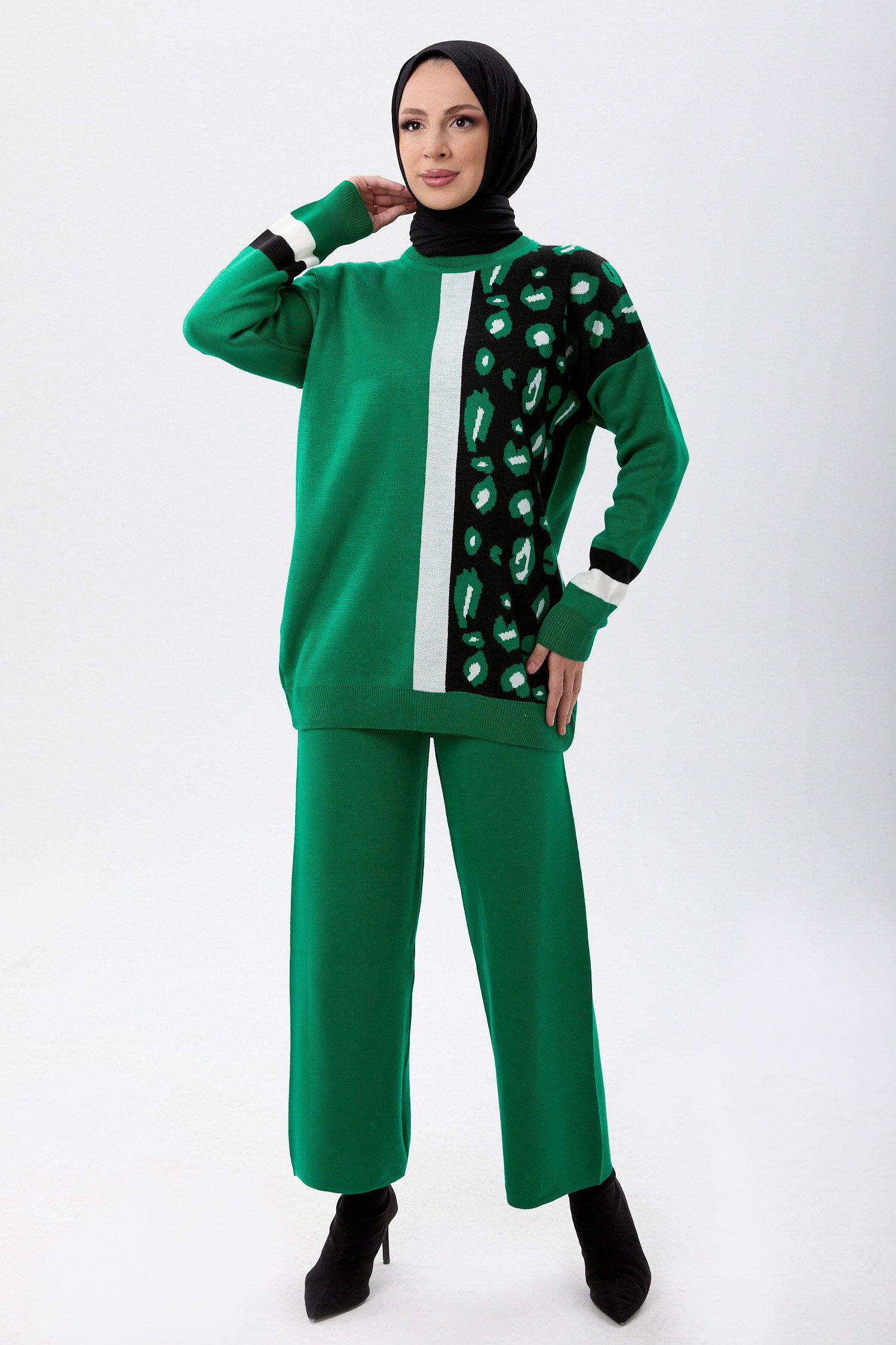 23781-YESIL Triko Takım - 1