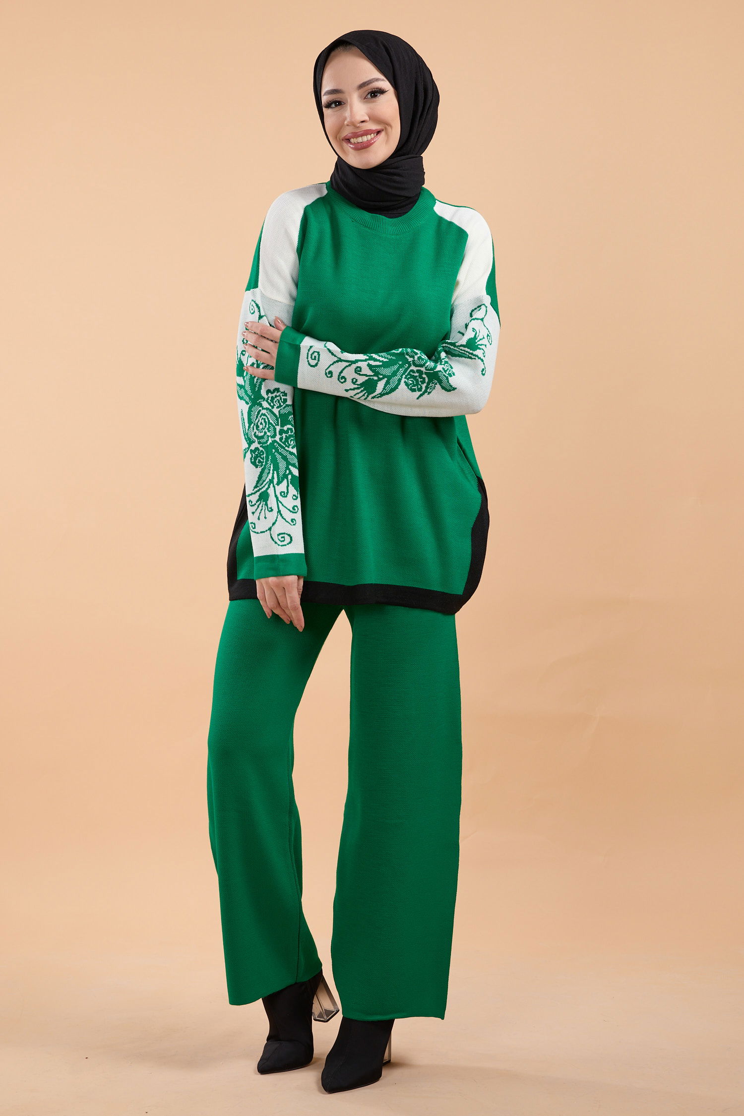 23783-YESIL Triko Takım - 1