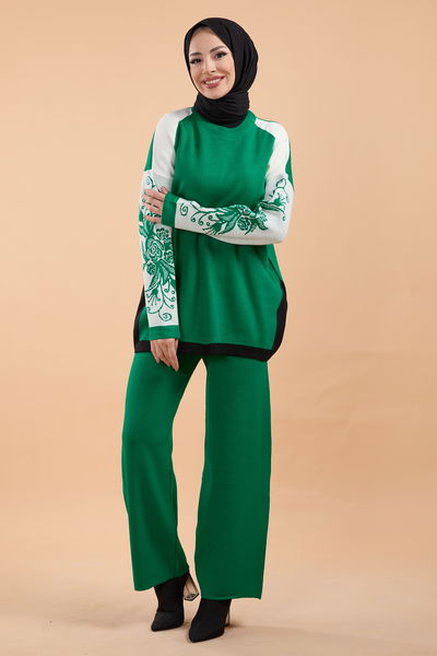 23783-YESIL Triko Takım 