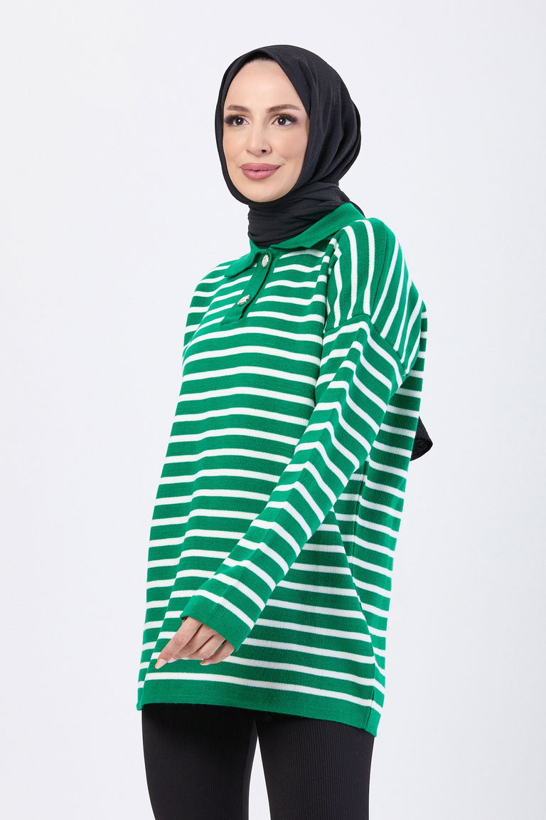 Triko Kazak Yesil - 23784 - TOFİSA